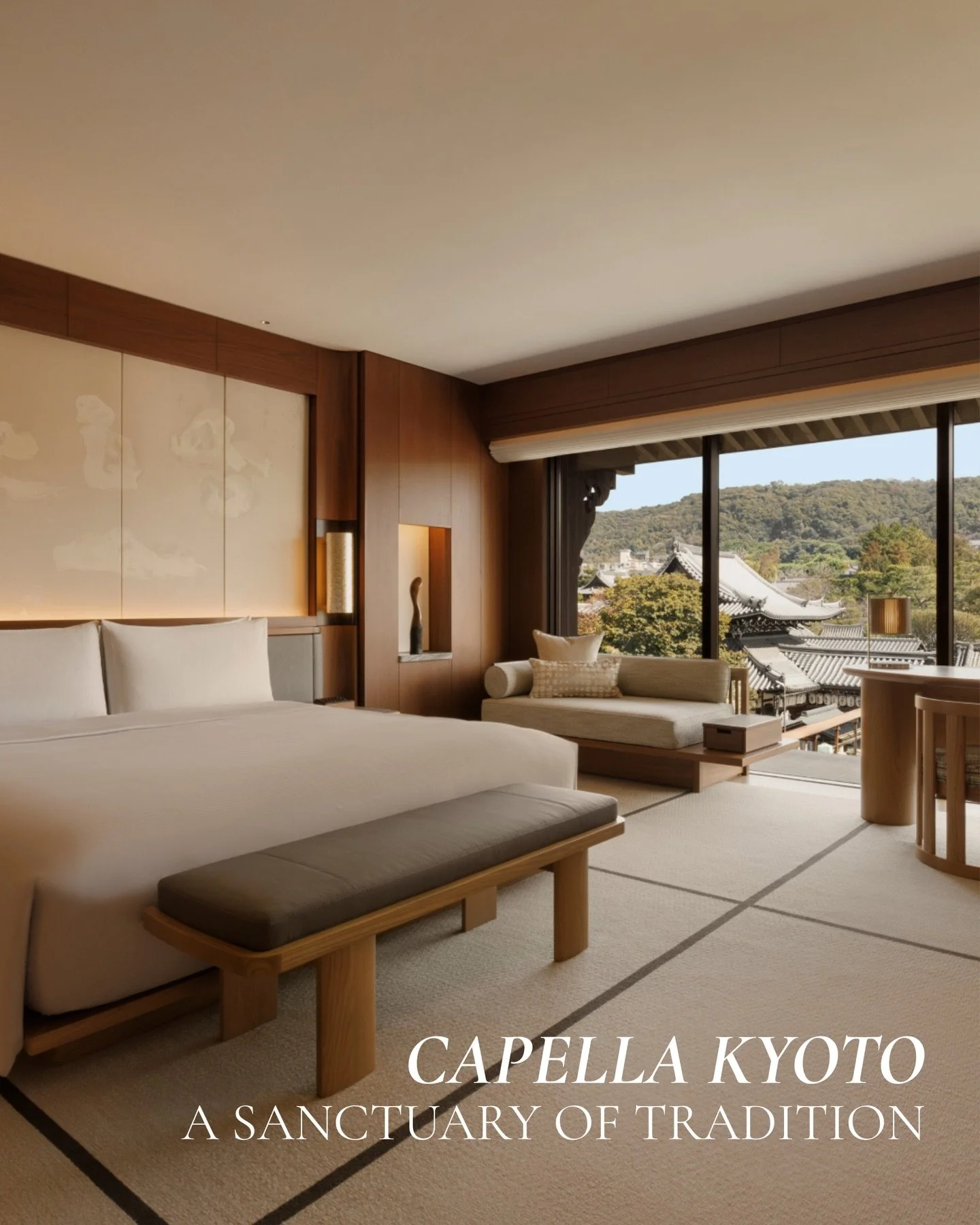 At Capella Kyoto, the experience is shaped by the quiet beauty of Japanese culture, where ryokan-inspired living, tatami textures, and hinoki wood create a sense of harmony and restraint. 

Dining draws from the philosophy of kaiseki, where seasonali