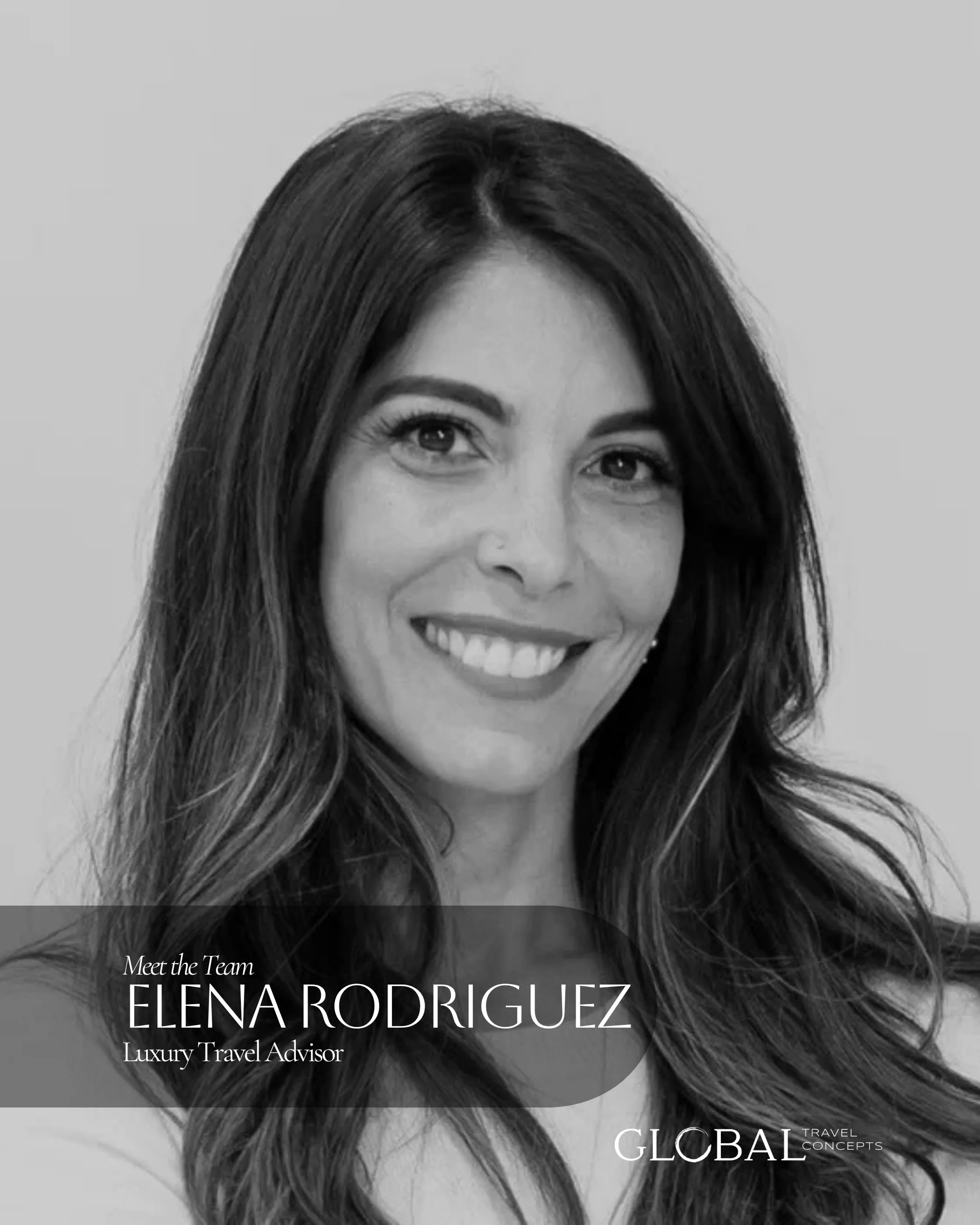 Meet Elena Rodriguez. With a background in luxury interior design and a passion for creating meaningful experiences, Elena brings a thoughtful and highly personalized approach to travel planning.

She believes the best journeys begin with understandi