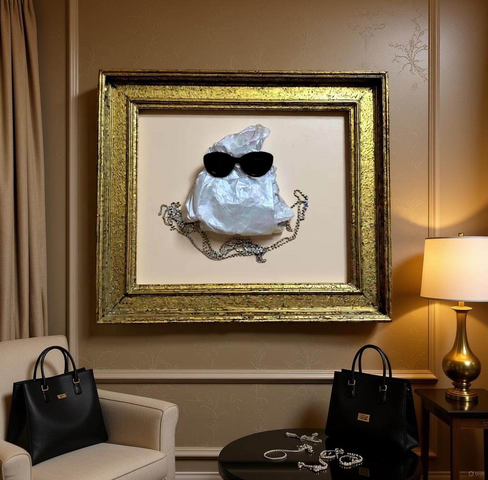 "Vanity, Still life with Unresolved Consequences":
Once used to glorify kings, saints, and divine miracles, this baroque frame now performs a more contemporary task: honoring what remains.

