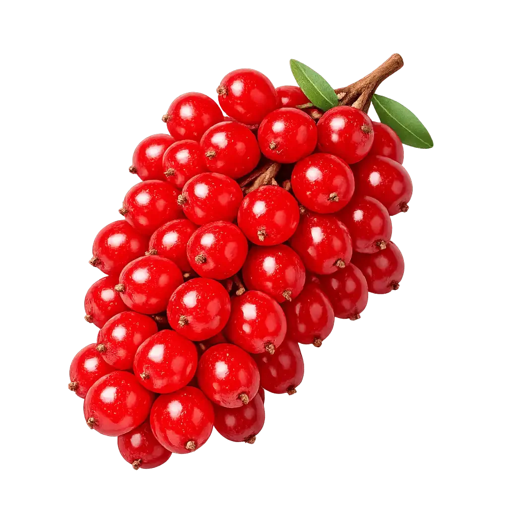 Fresh red buffaloberries on stem