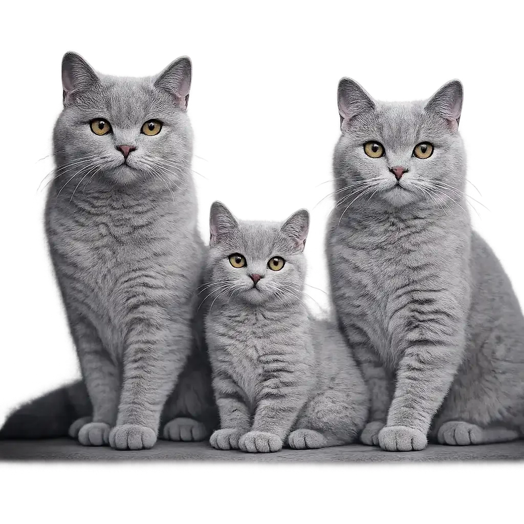 British Shorthair family portrait