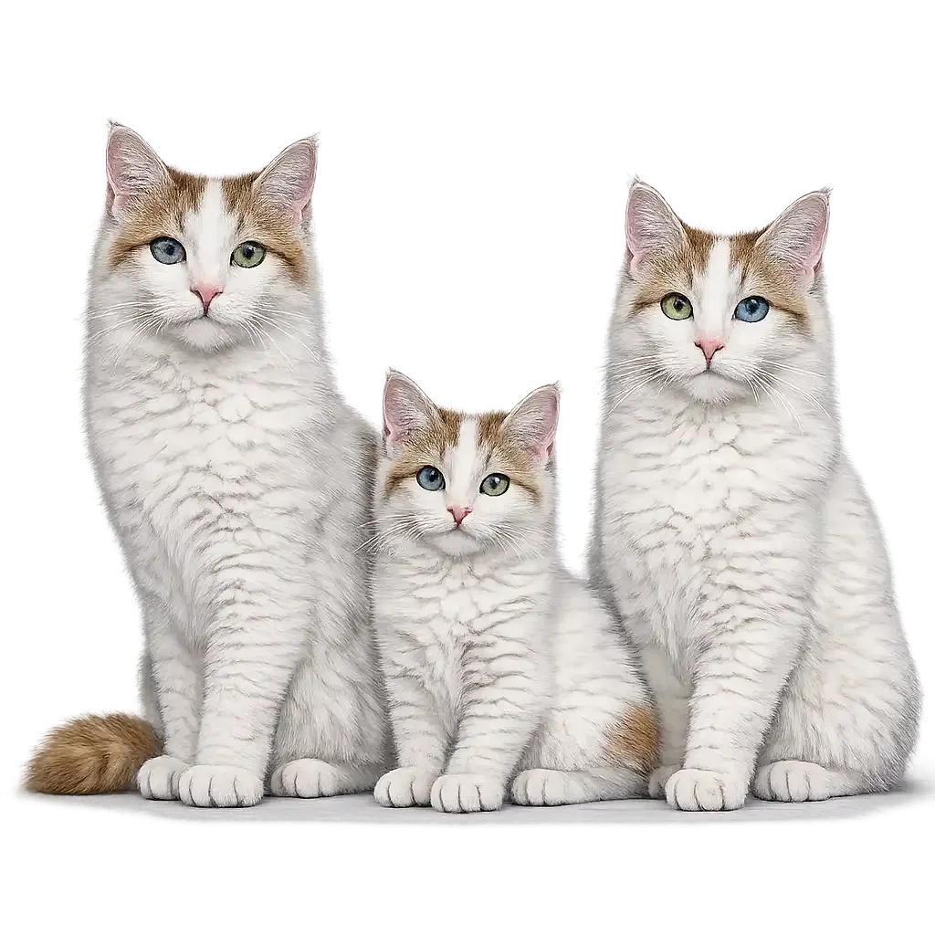 Family of Armenian Van Cats