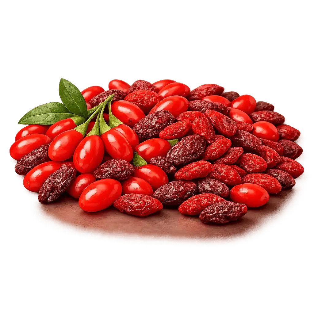 Goji berries fresh and dried mix