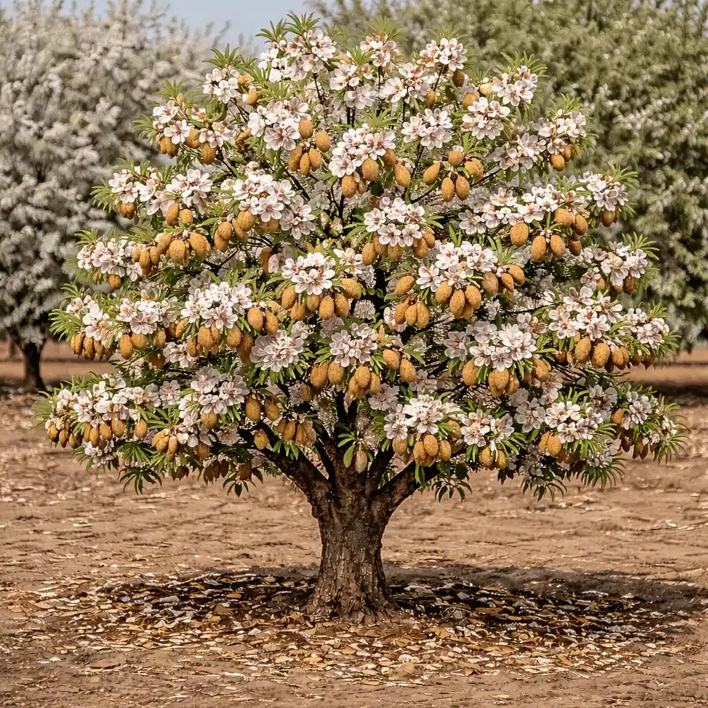 Garden Prince almond tree in bloom