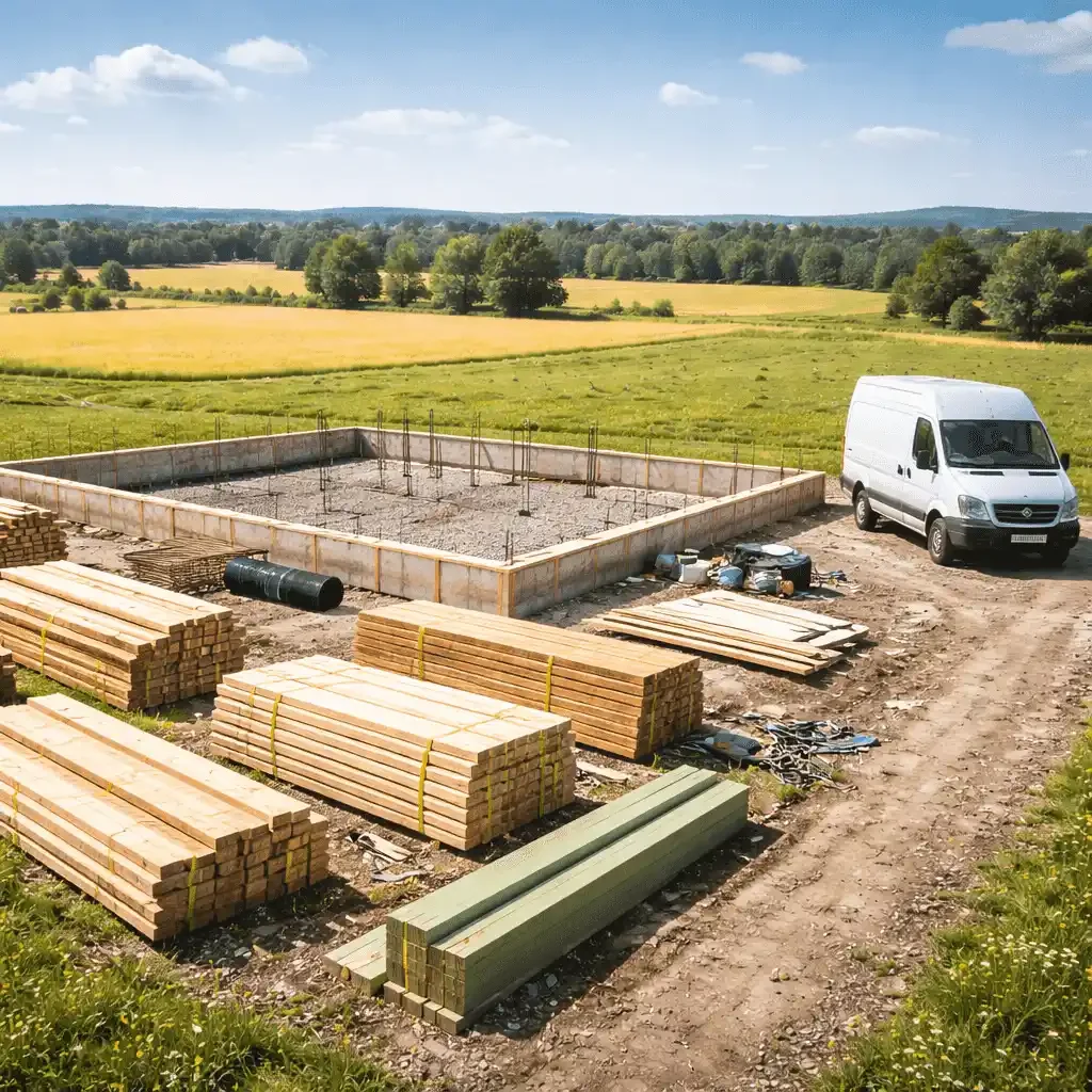 Construction site in the countryside