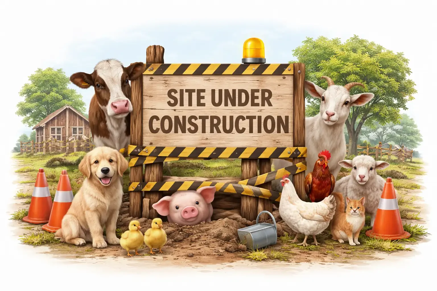 Farm Animals at constraction site.webp