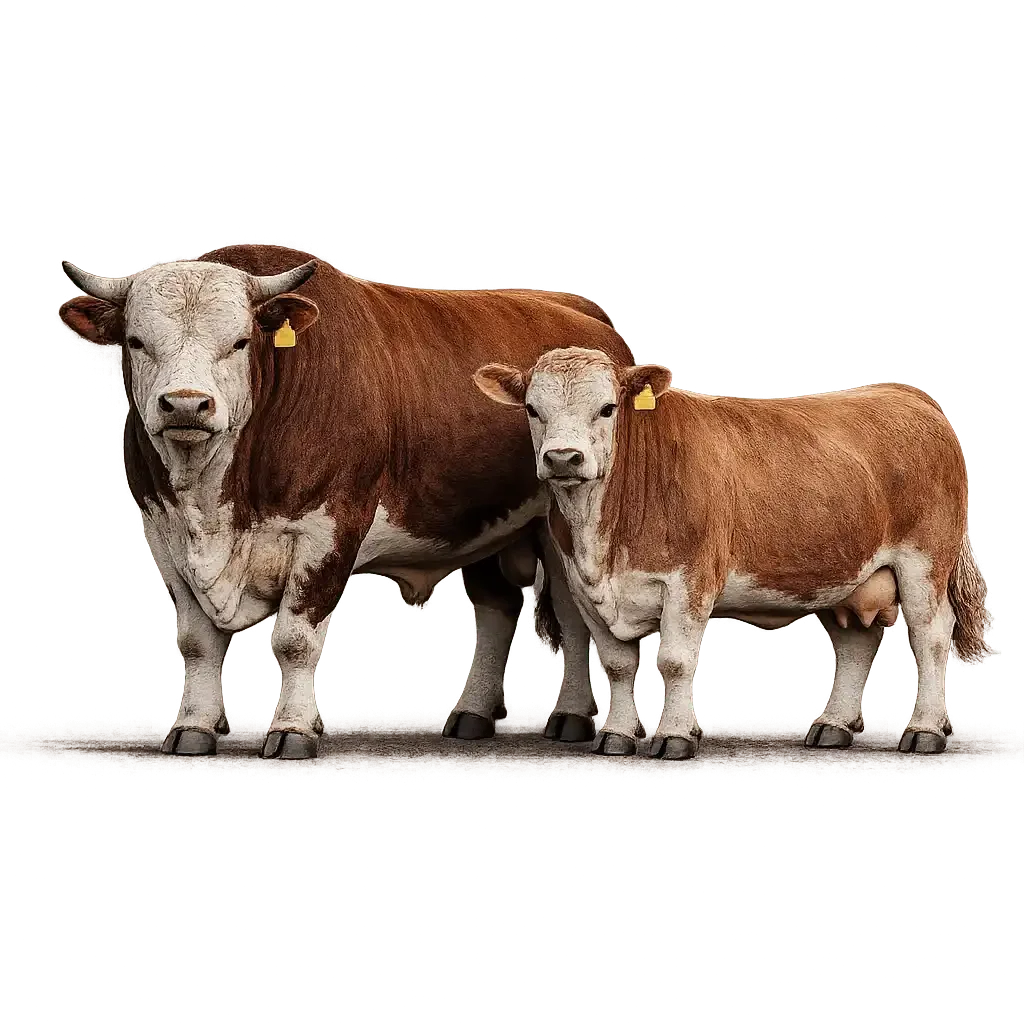 Miniature Hereford bull cow