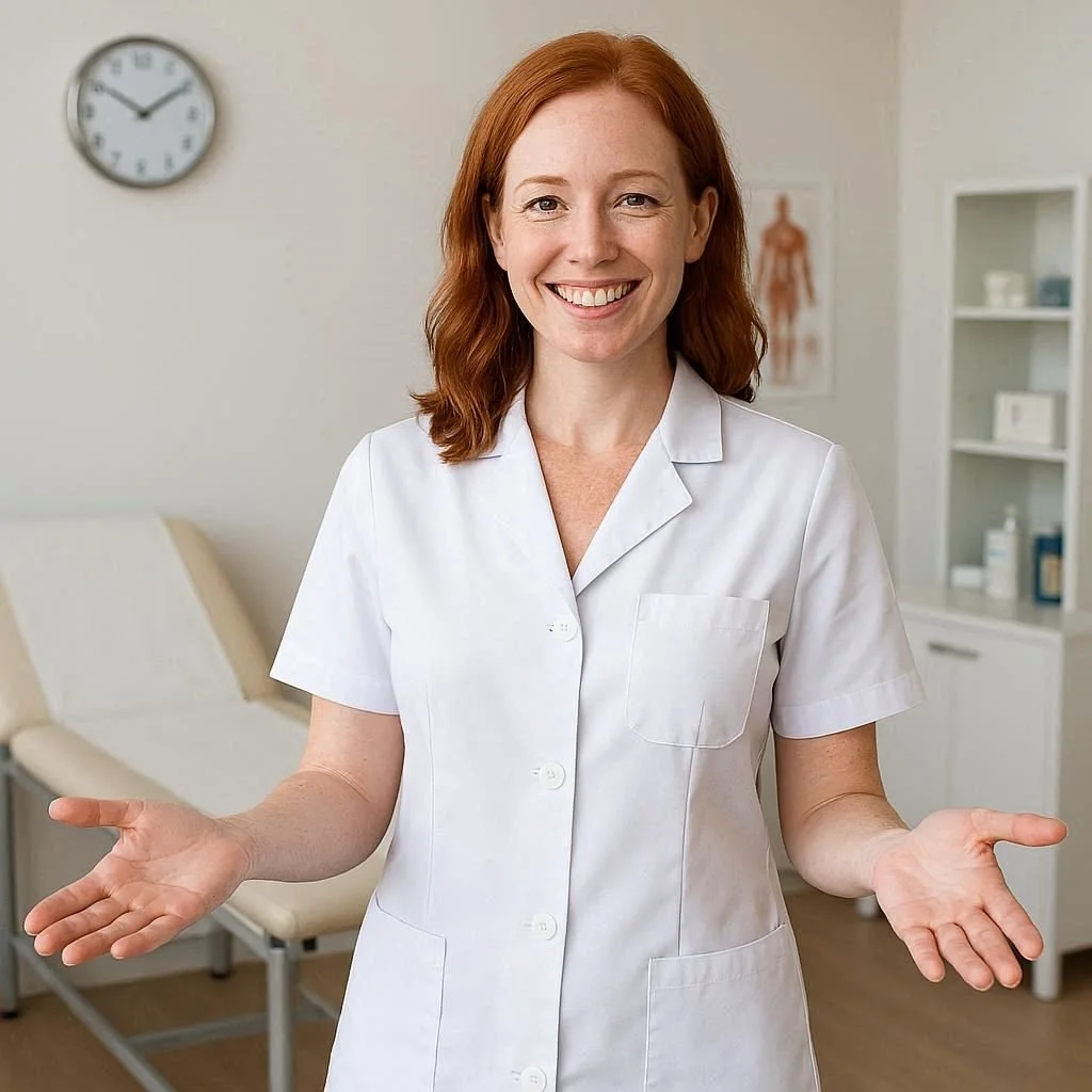 Smiling red haired clinician welcomes you to Chorley Aesthetics