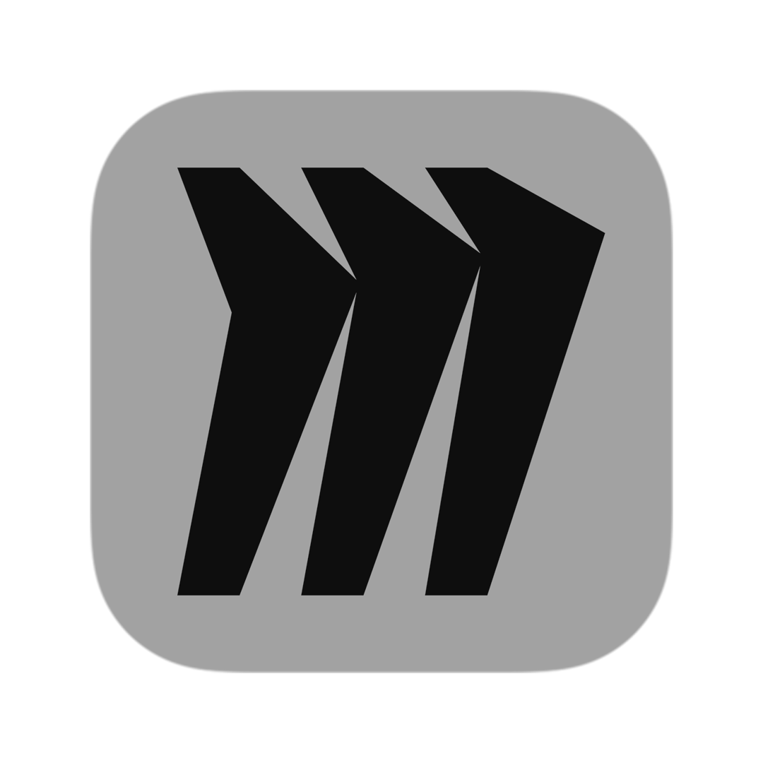 Icon with three black chevron arrows pointing to the right on a gray rounded square background.