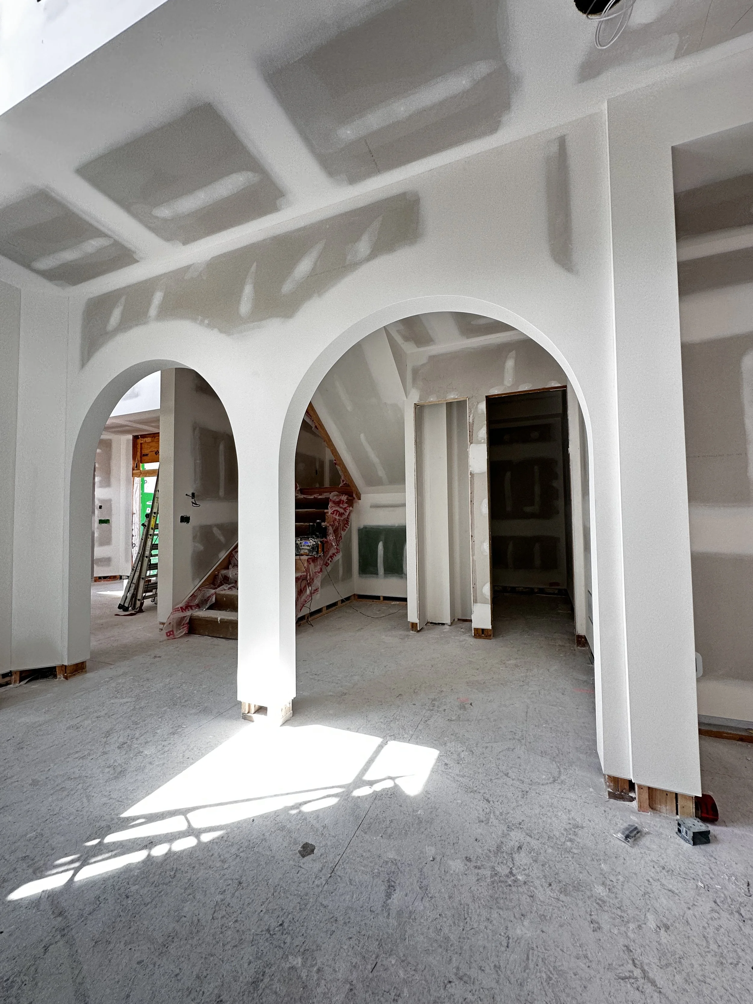 Commercial drywall installation in Florida during framing and rough-in phase