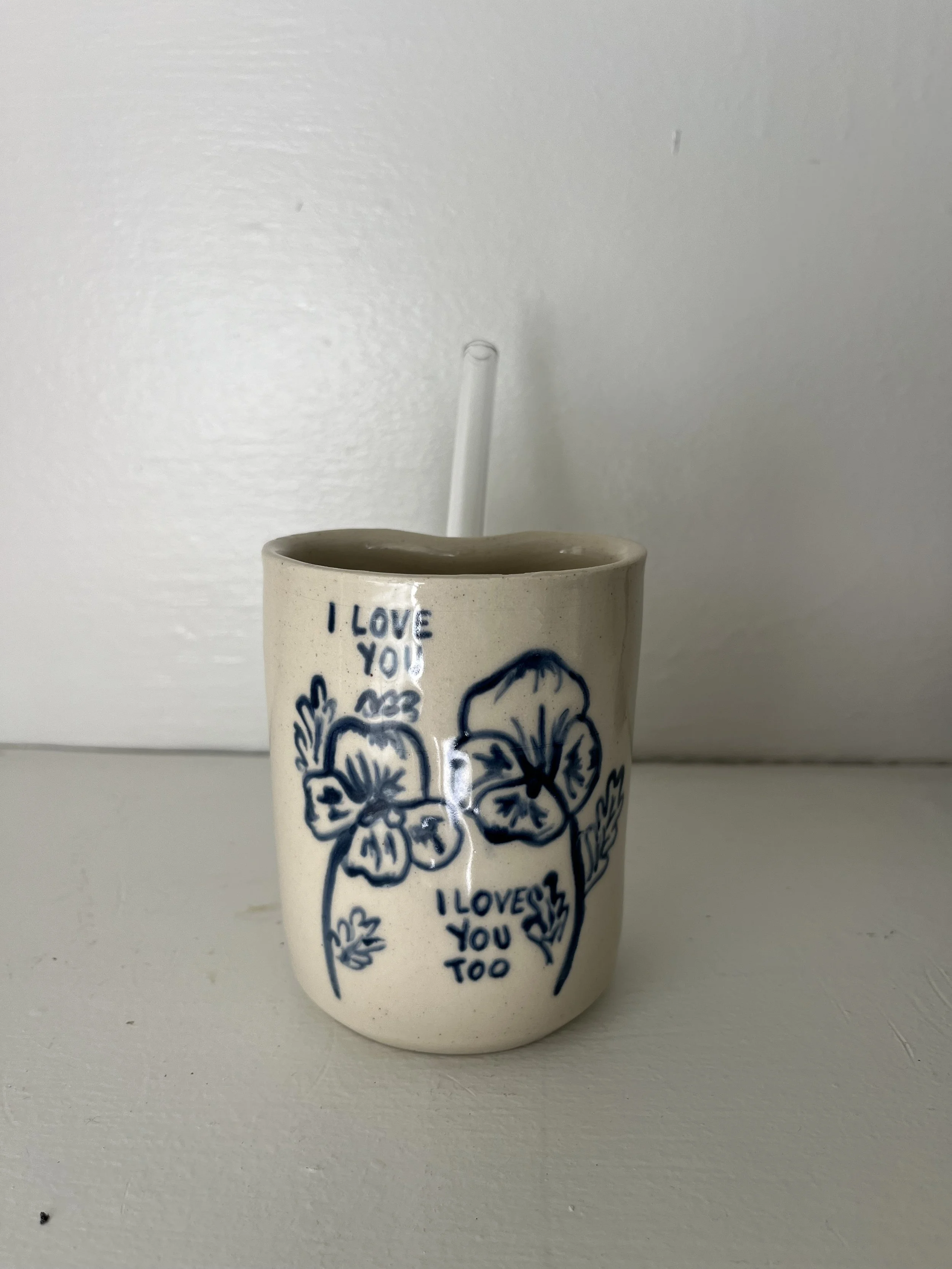 "I Love You" Straw Cup 10 oz
