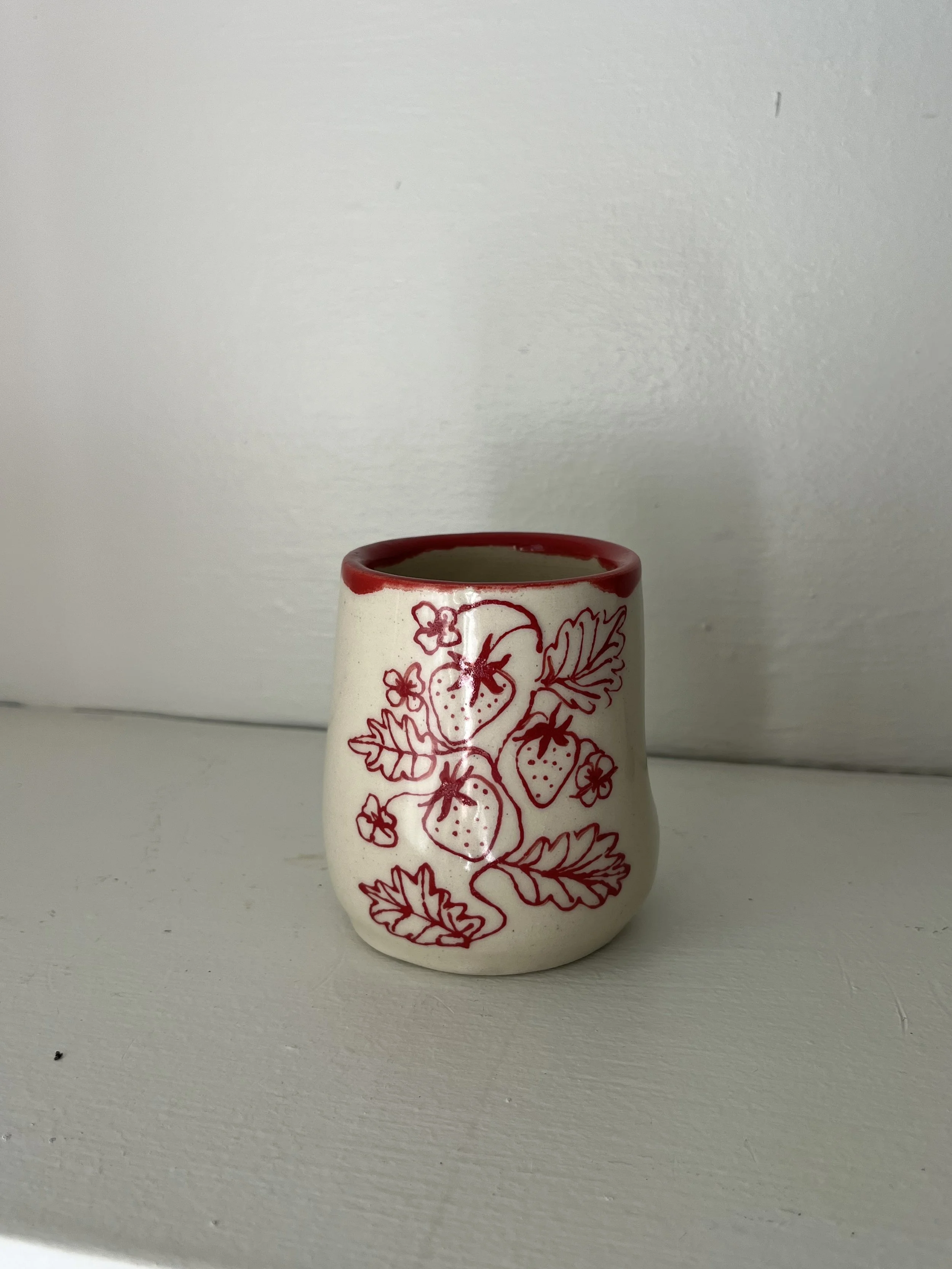 Strawberry Thumb Indent Cup