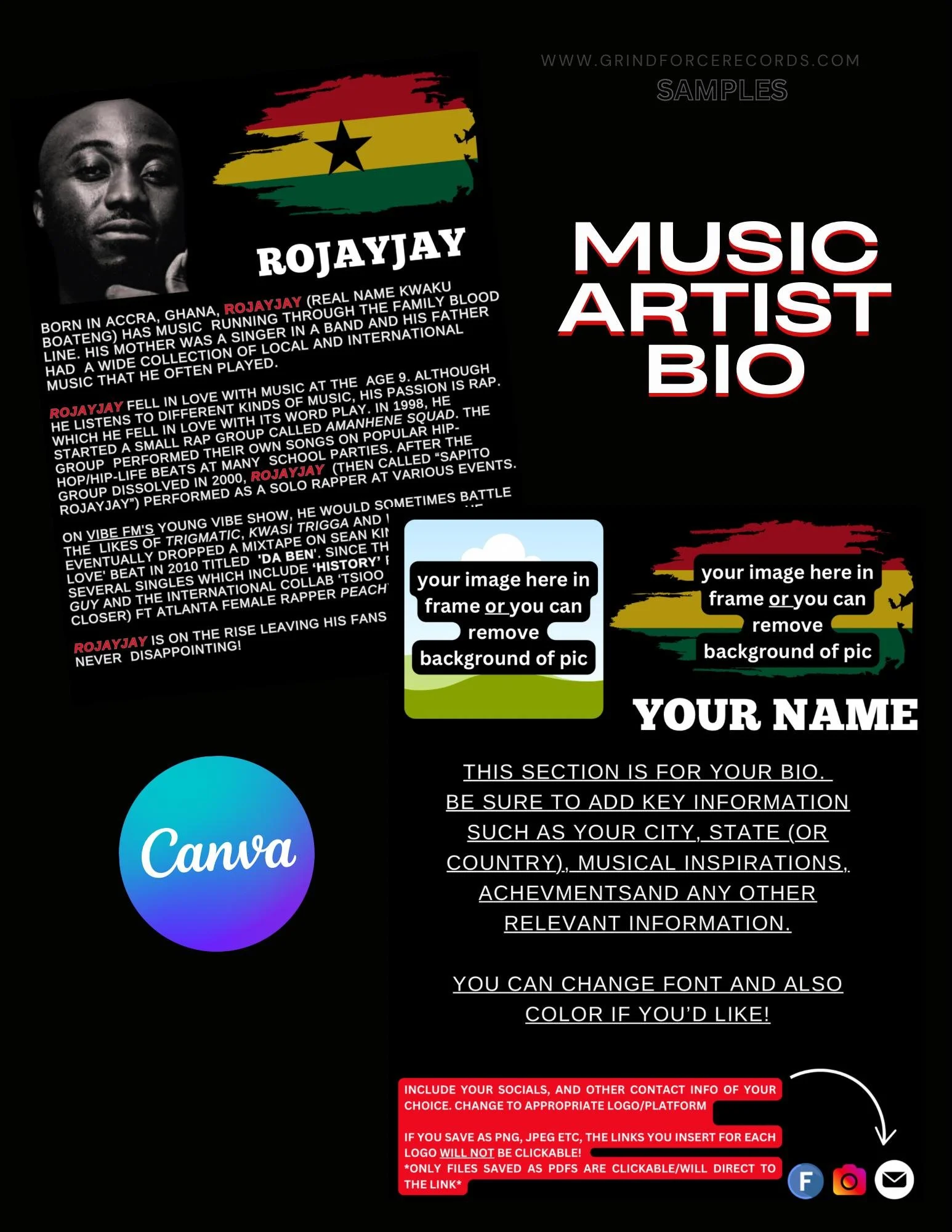 MUSIC ARTIST ONE-SHEET SIMPLE DESIGN