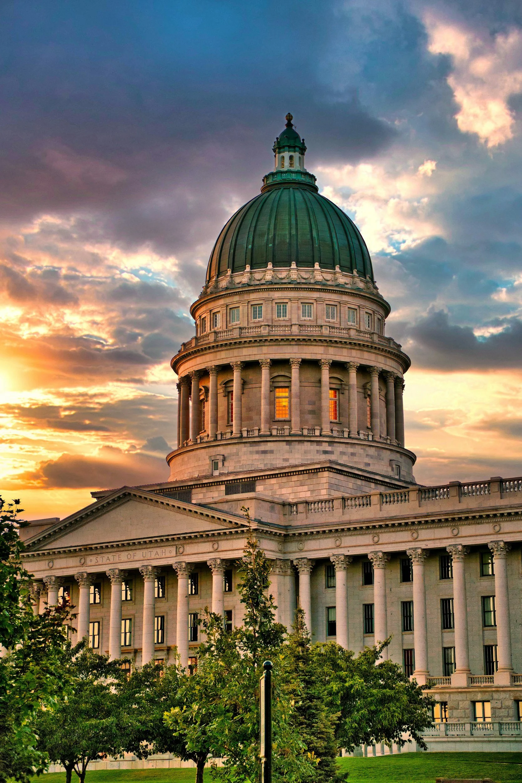 Utah State Capitol Building at dusk