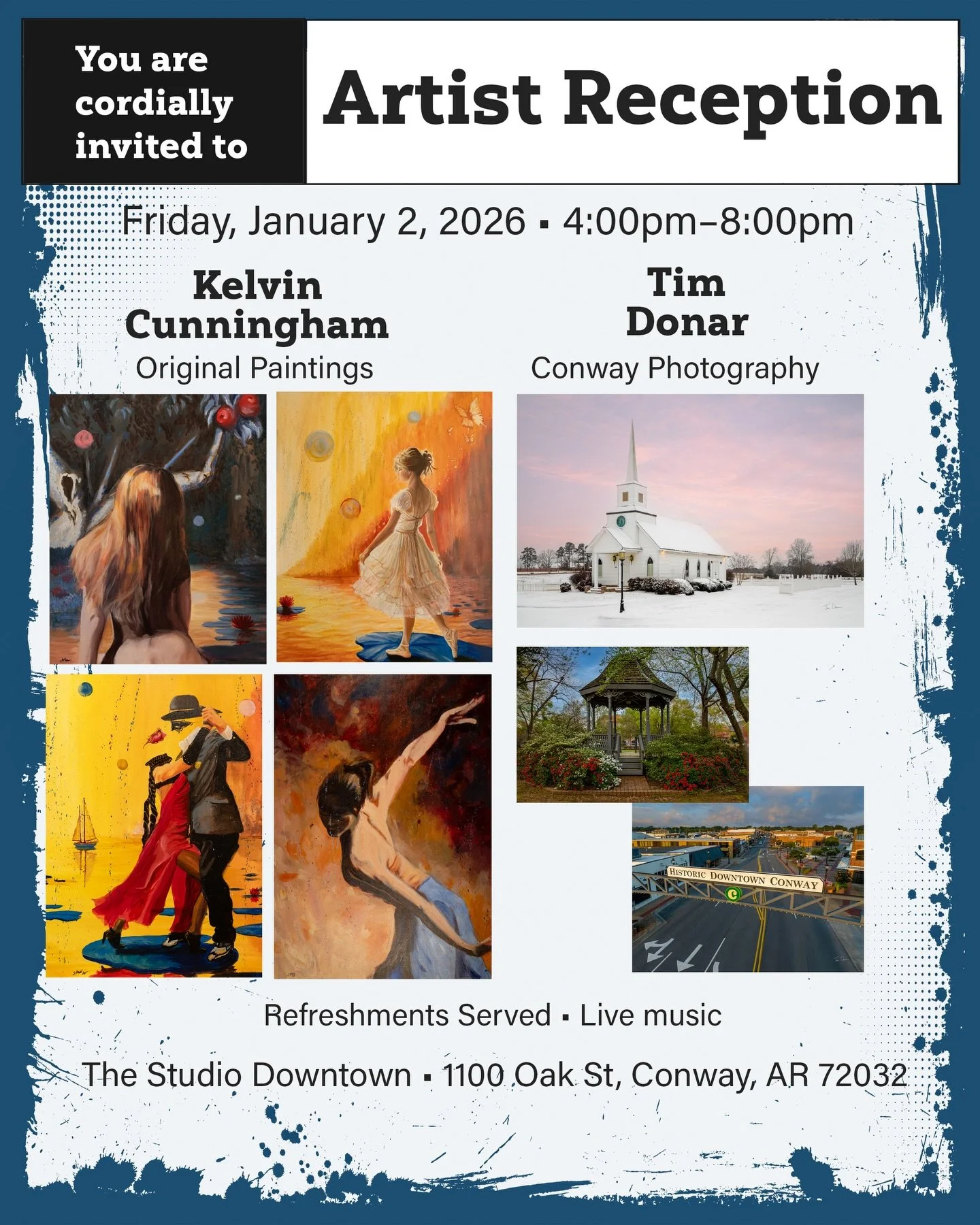 Come enjoy the experience and meet the artists 🔥. #artistreception #thestudiodowntown #createconway #conwayarkansas #artcollector