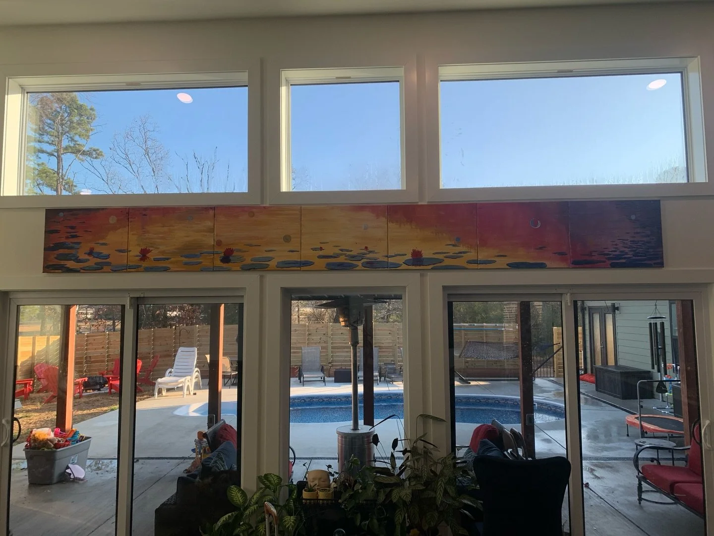 Fourteen foot long Lilyworld made for this space!!
This one was fun to create ❤️. #stewartlawrenceart #interiordesign #interiors #customart #artcollecting