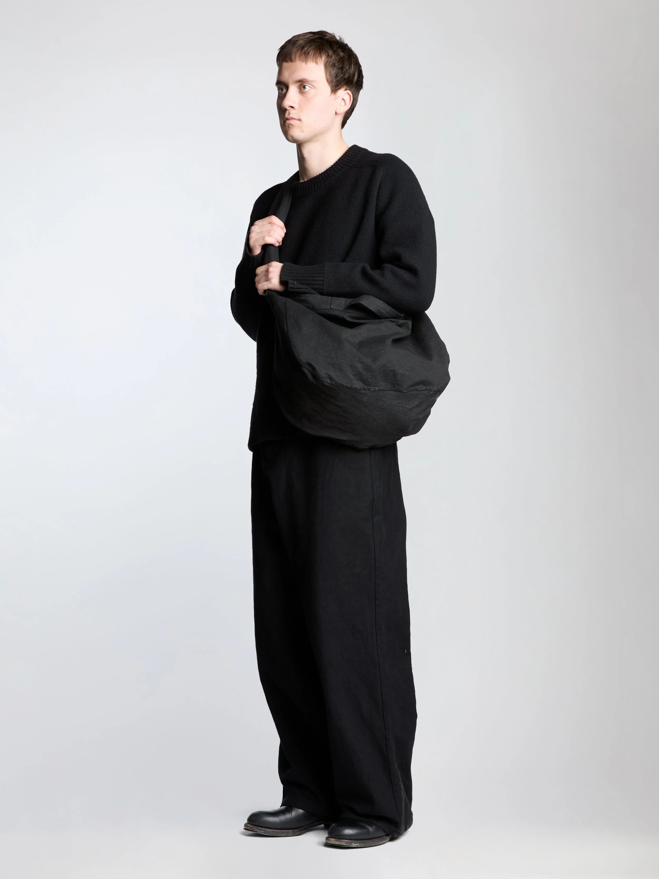 postal bag, black high density cotton twill