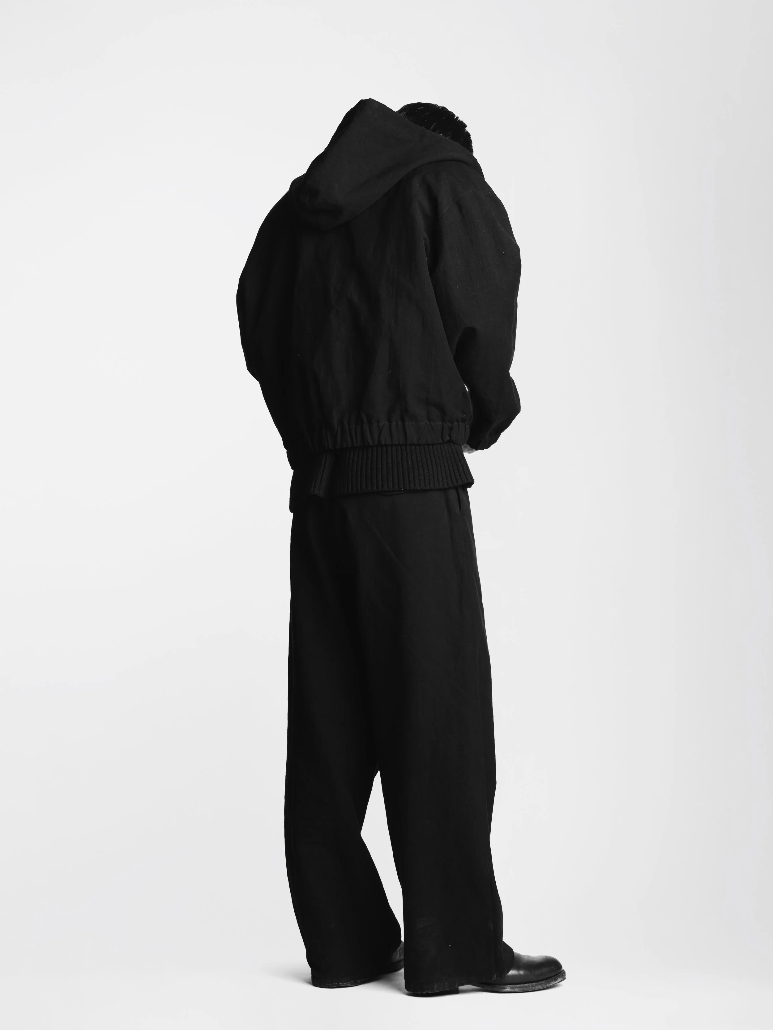 hooded zip blouson / five pocket pant