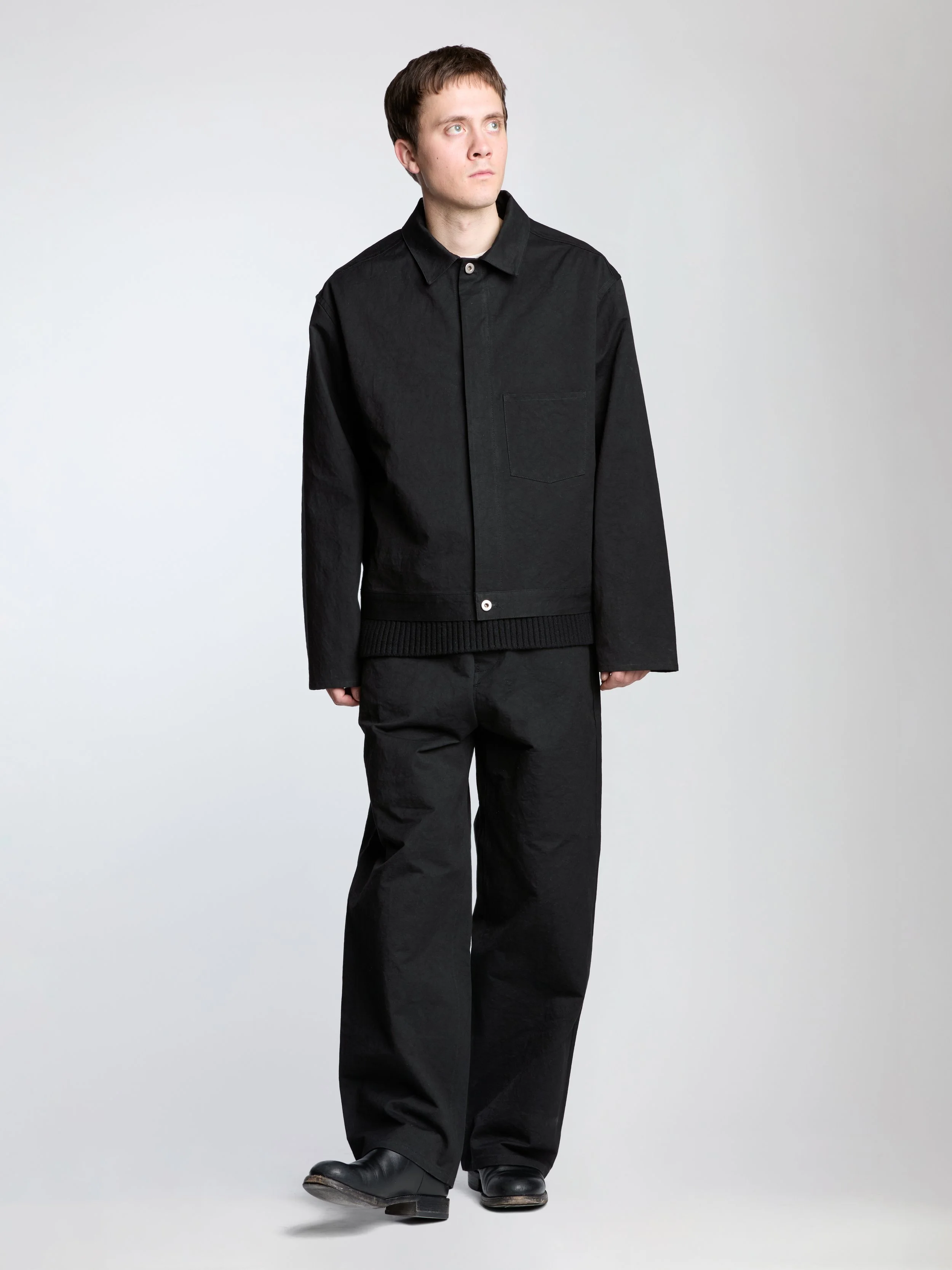 jean jacket, black high density twill