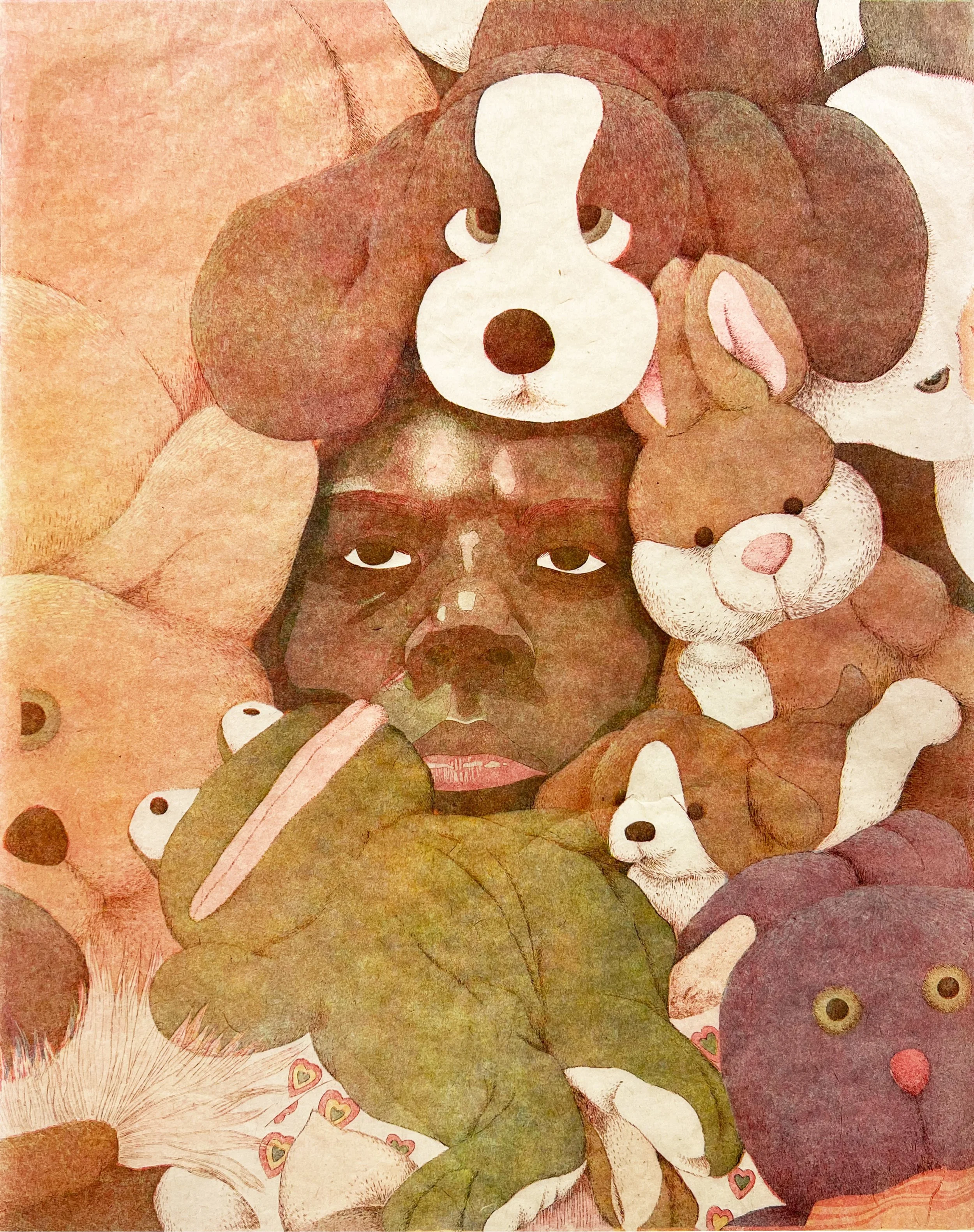 Safe Space | 2023 | 12" x 15" | Single Plate Multi-Layer Intaglio