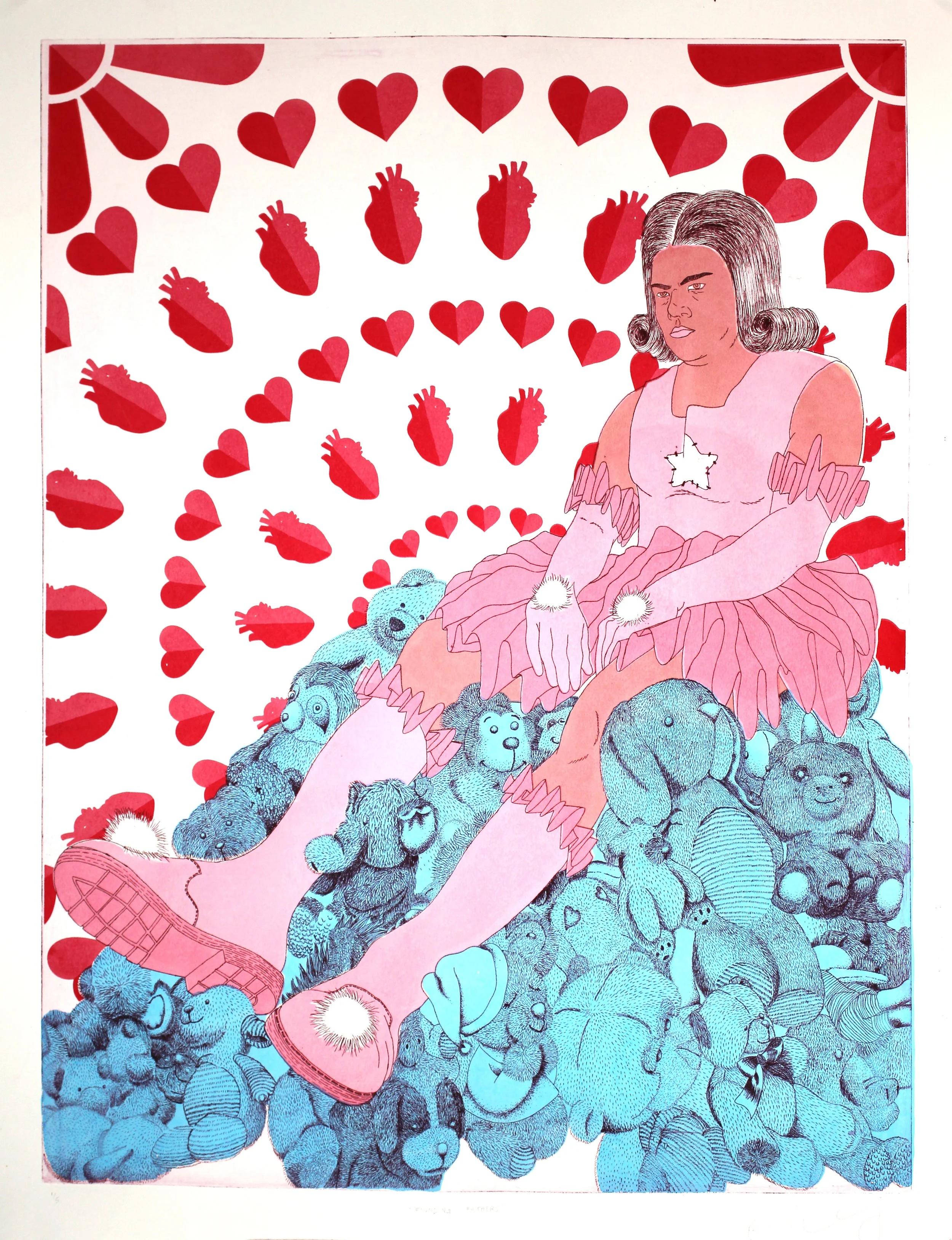 Founding Fathers | 2022 | 18" x 24" | Line Etch with Serigraphy Assisted Color