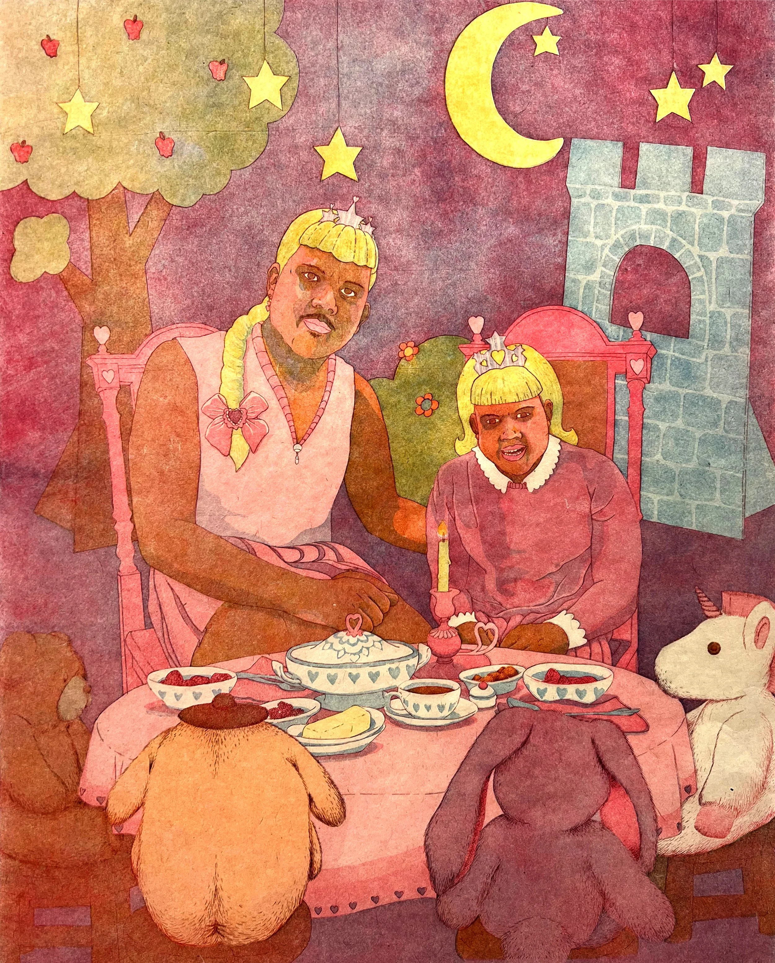 Sincerely, Me | 2023 | 12" x 15" |  Single 
Plate Multi-Layer Intaglio