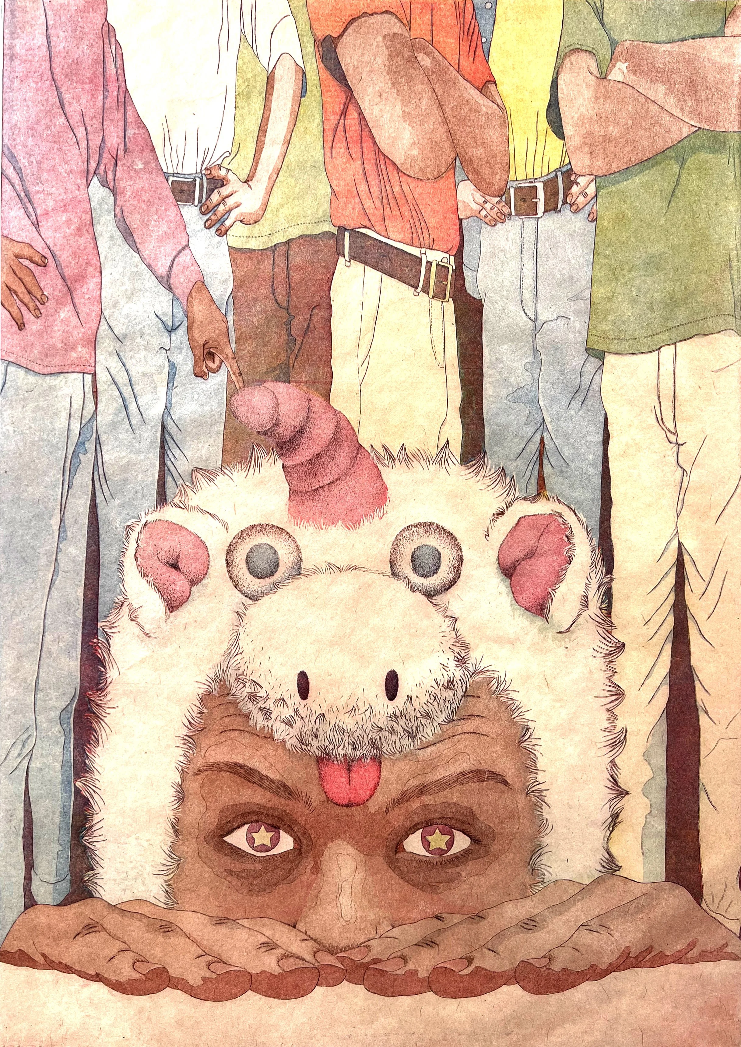 Despicable Me | 2023 | 12" x 15" |  Single 
Plate Multi-Layer Intaglio