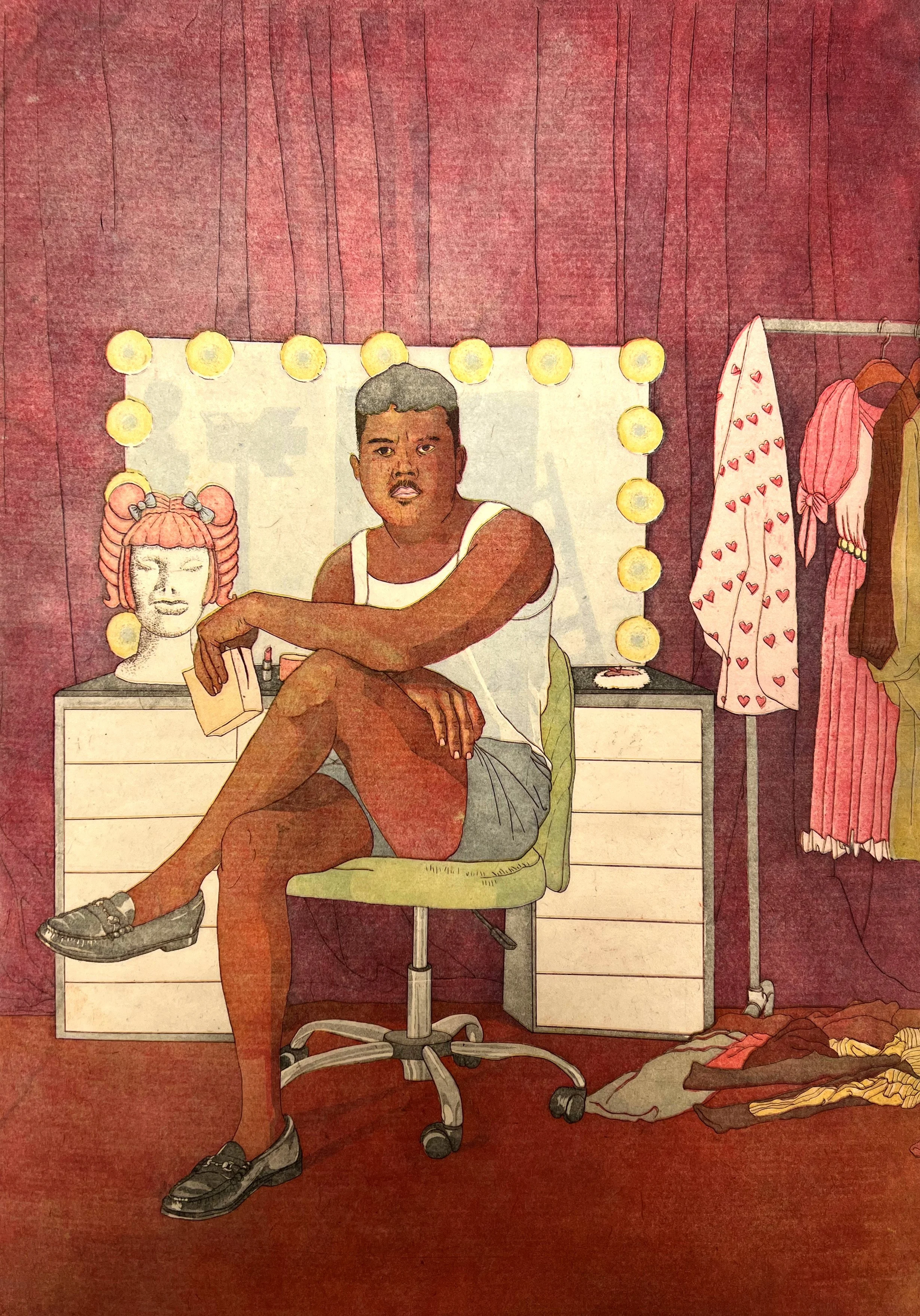 Get on with it | 2023 | 12" x 15" |  Single 
Plate Multi-Layer Intaglio