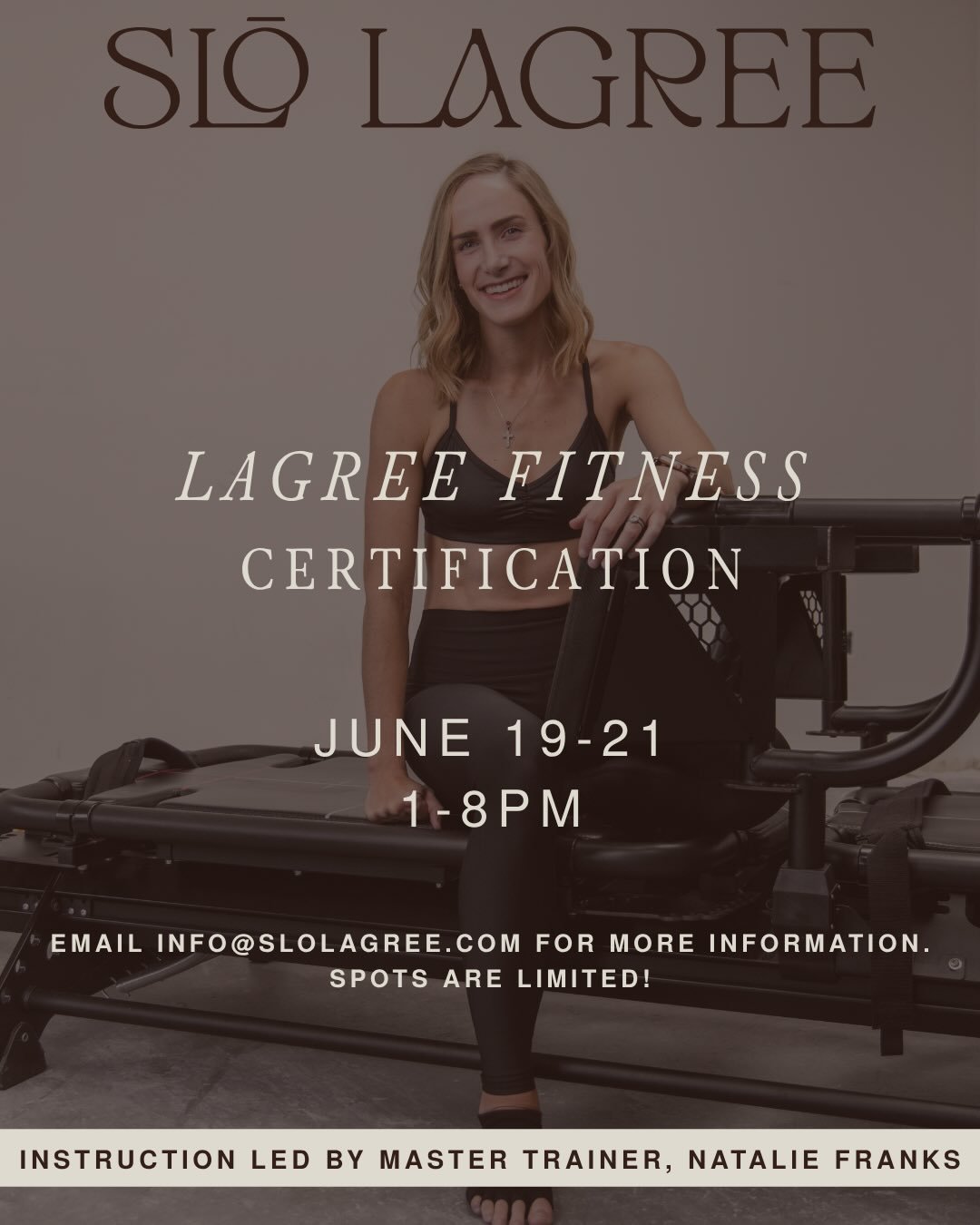 Future Lagree instructors, this is your sign&hellip;

SLŌ is hosting a Lagree Fitness Level 1 Certification led by Master Trainer Natalie Franks. Natalie brings years of Lagree expertise and a teaching style rooted in precision, intention, and real c