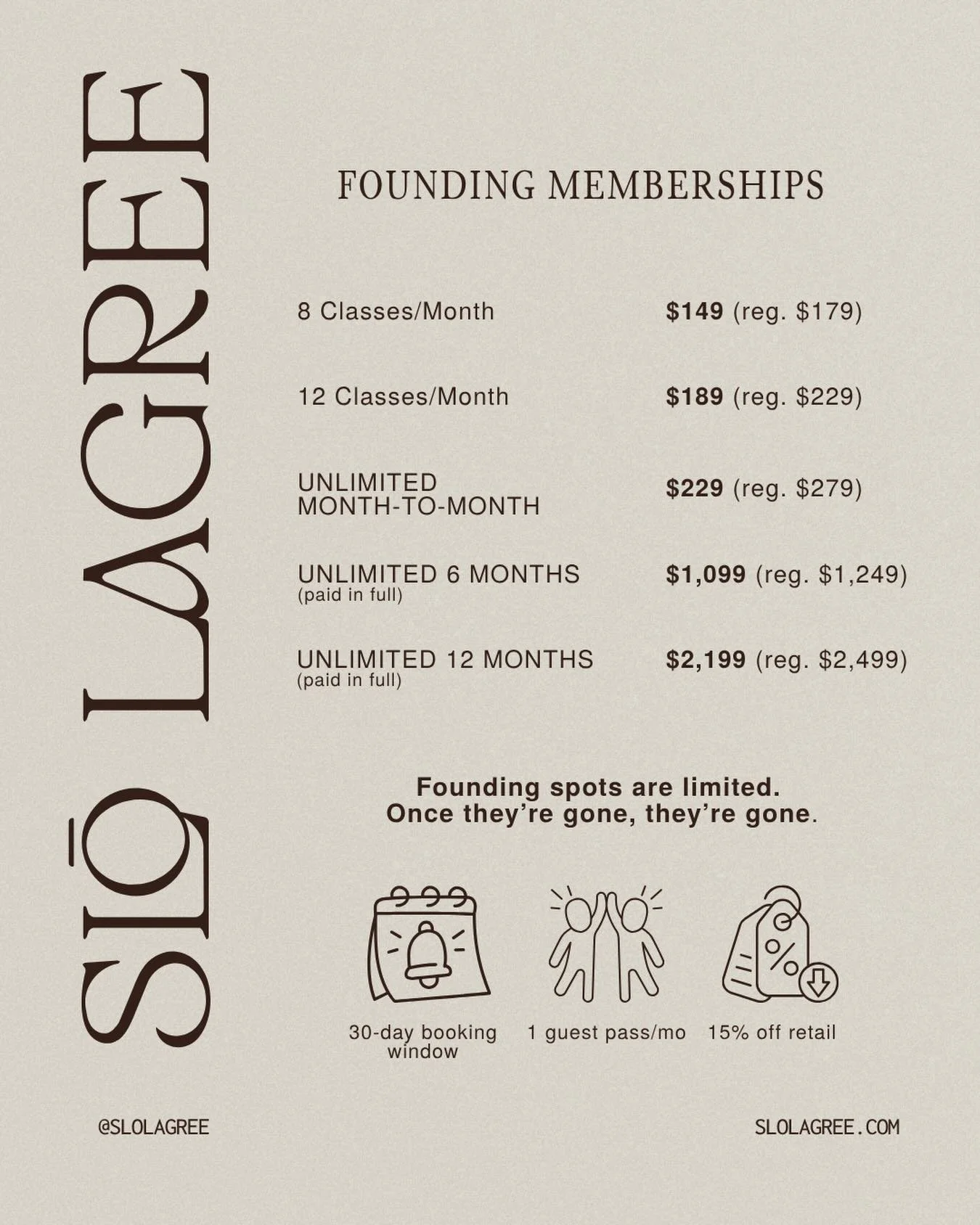 Founding memberships are live. Be here from the beginning. link in bio or at slolagree.com 🤎