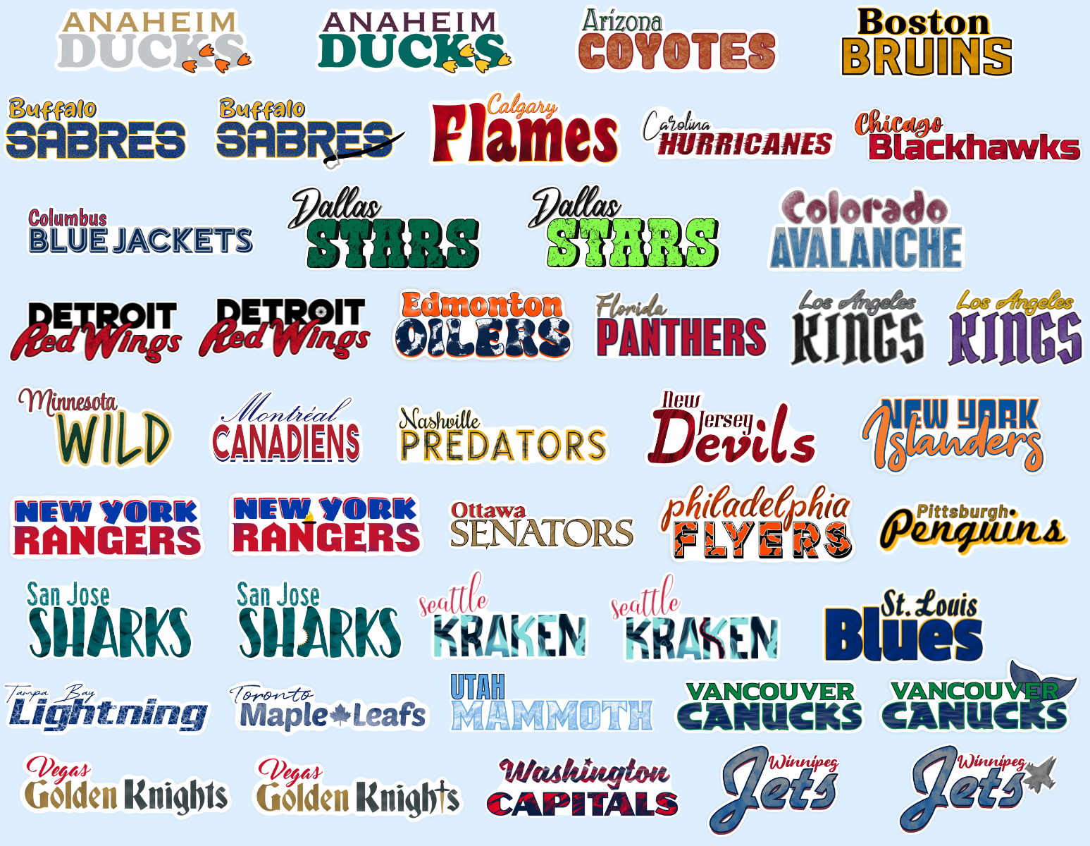 Hockey Team Stickers