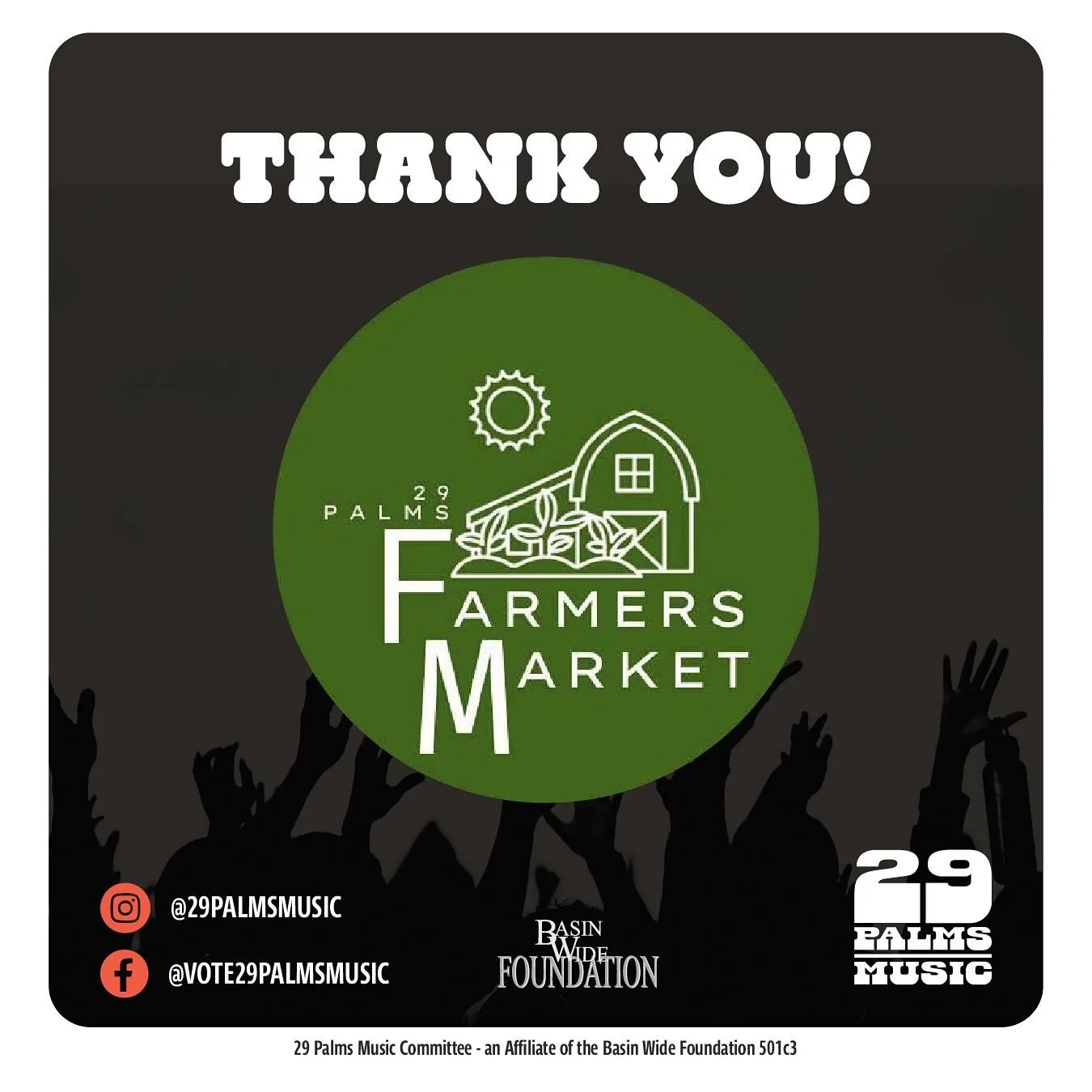 While we await our final results we wanted to use these next few weeks to thank those who were instrumental in us making it into the top 50!

As such, The 29 Palms Music Series Committee offers our sincere appreciation to Roger Thomas and the 29 Palm