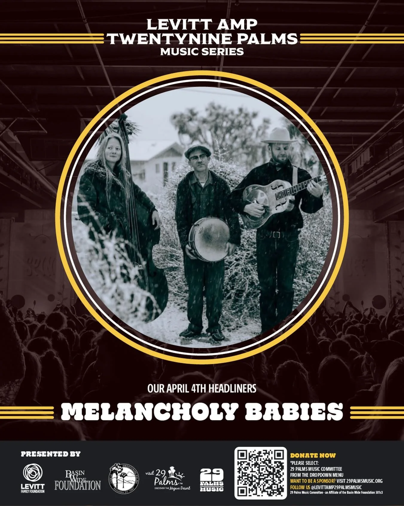 🎙️ See Melancholy Babies headline our 2026 Concert Series this Saturday, April 4th on the Freedom Plaza Stage! Venue&nbsp;opens at 6PM and music is from 7PM to 9PM.&nbsp;

🎼 Learn more about our headliners:

A trio featuring guitar, upright bass, c