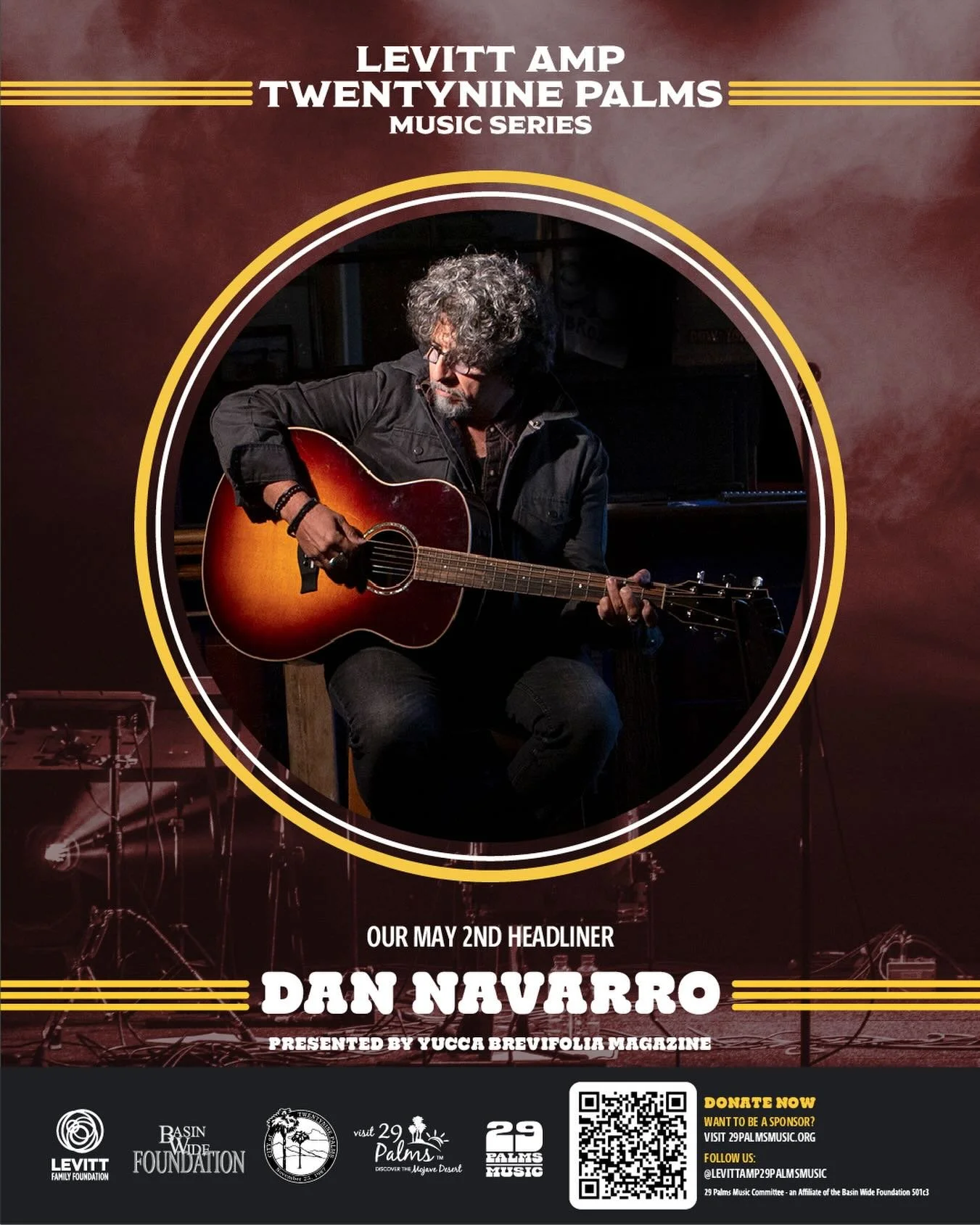 Coming this Saturday&ndash;Our Levitt AMP Twentynine Palms Spring Music Series comes to a close with the iconic Dan Navarro headlining the show!&nbsp;

Sponsored by&nbsp;@yuccabrevifoliamagazine our spring series grand finale starts at 6PM with @twin