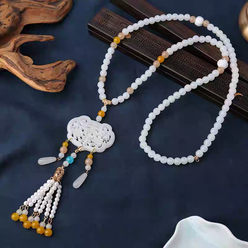 Palace-style Long-tassel Necklace in Ming Dynasty Style