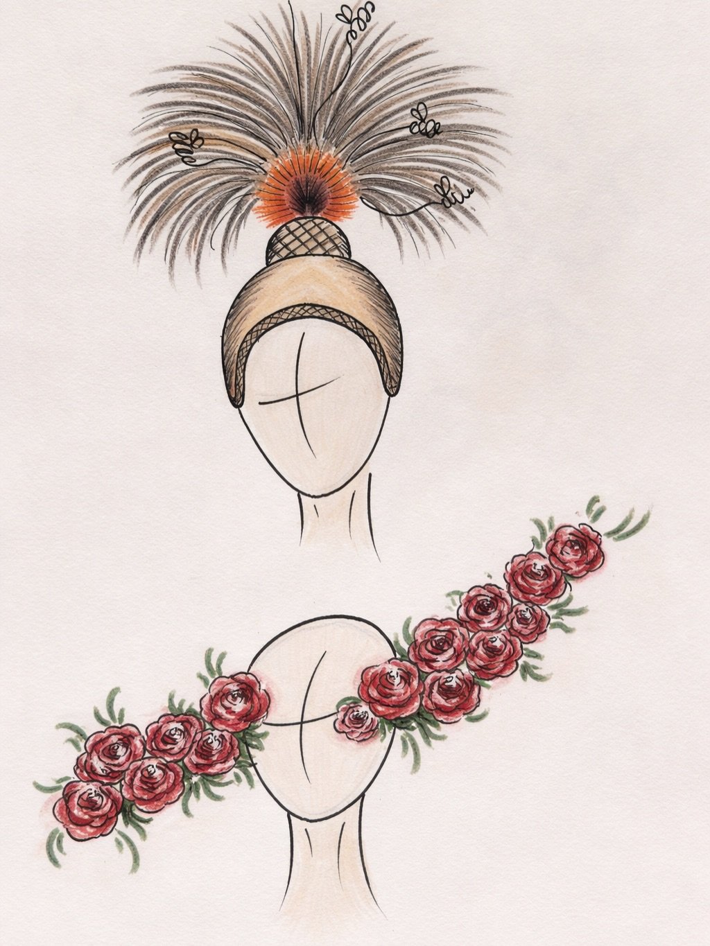 ✨🎩Designs vs reality&hellip; I am no Picasso 🎩✨

#drawing #design #fashion #milliners #hat