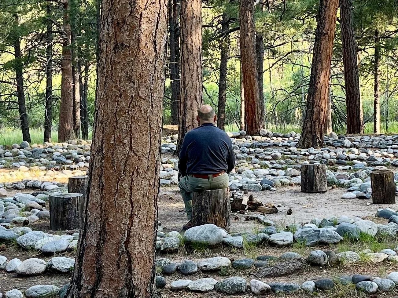 Contemplating the Labyrinth at La Foret July 4, 2026 