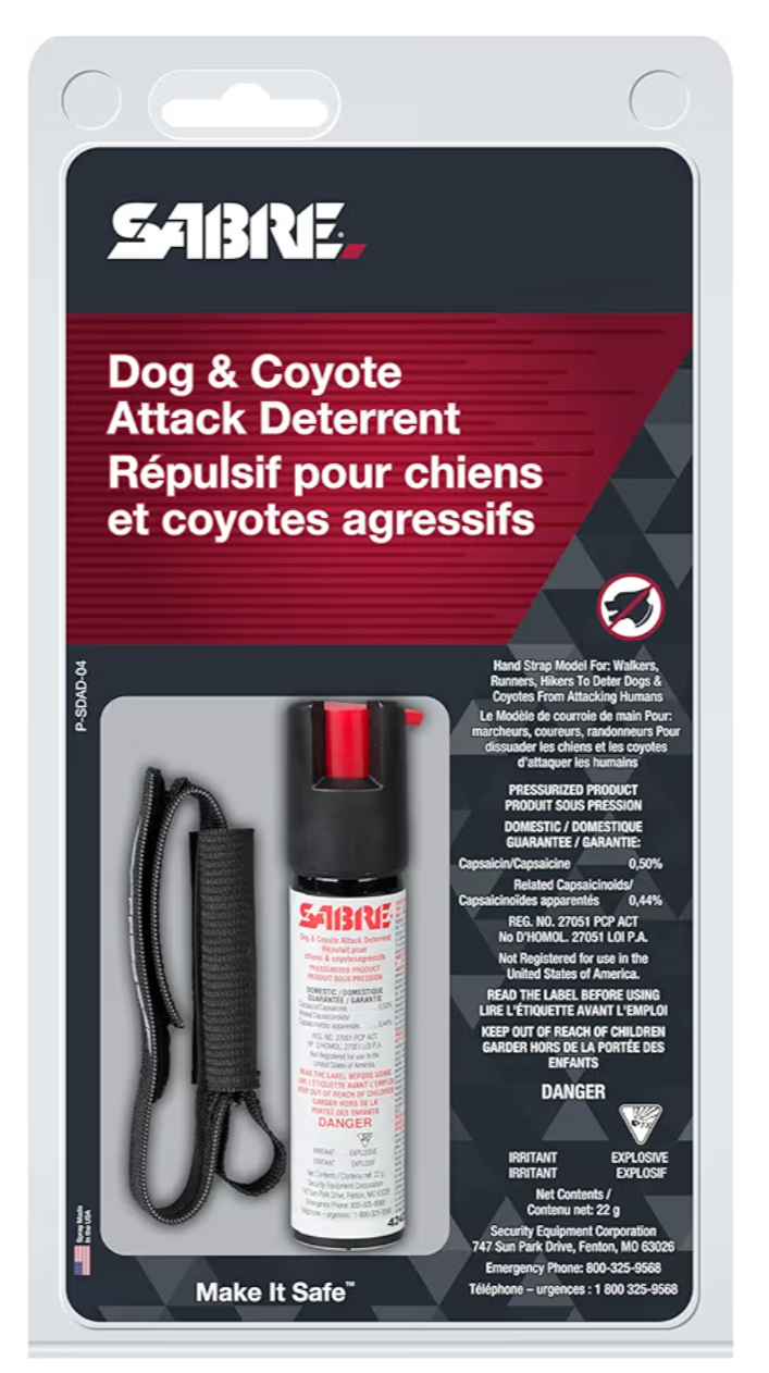 Sabre Protector 22-Gram Dog Spray with Adjustable Running Hand Strap