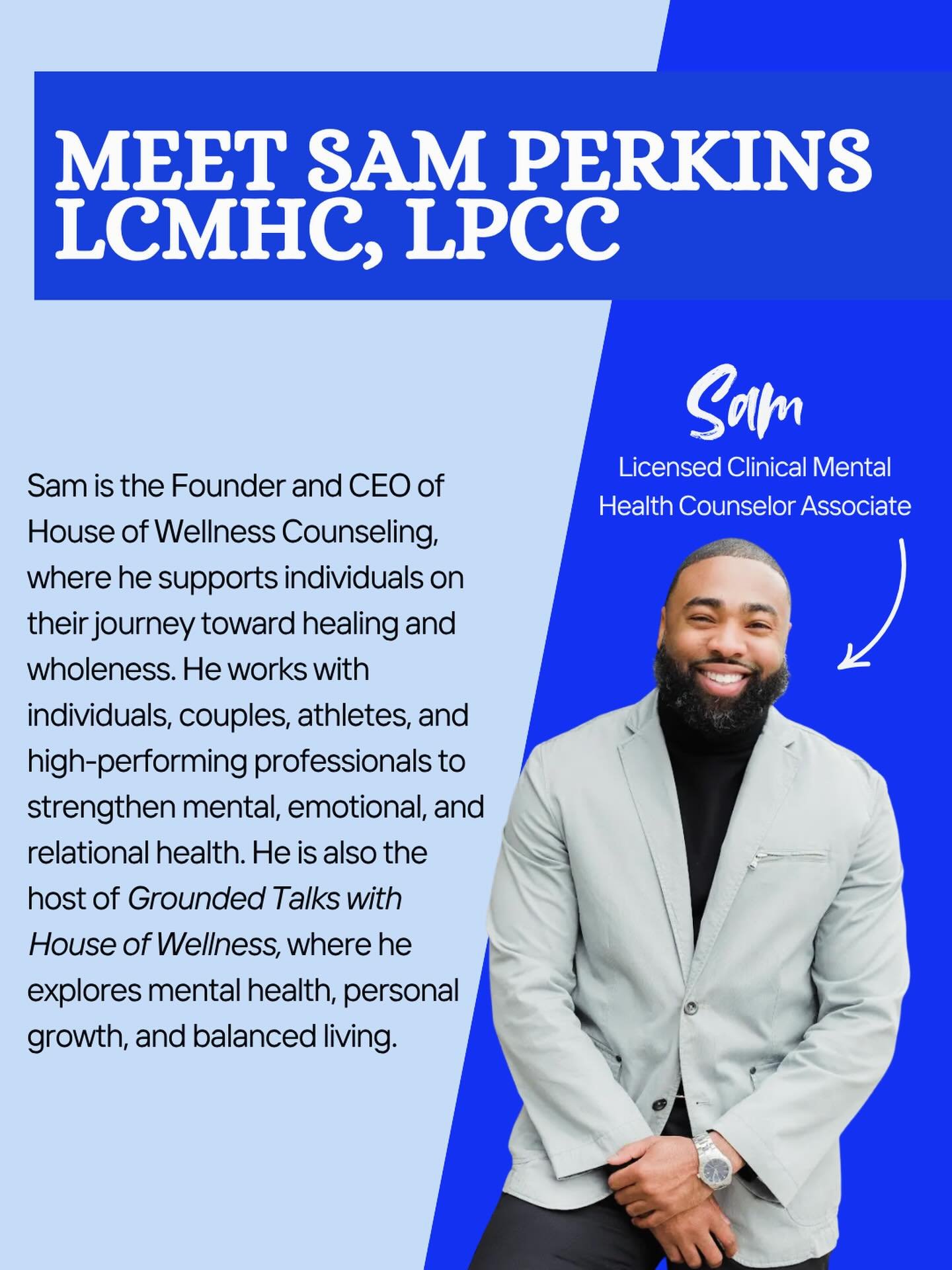 Meet the other dynamic voice contributing to &ldquo;Standing on Business,&rdquo; 🌟 Samuel Perkins, LMHC, LPCC 🌟

Sam is the Founder and CEO of House of Wellness Counseling, where he helps individuals navigate the journey toward healing and wholenes