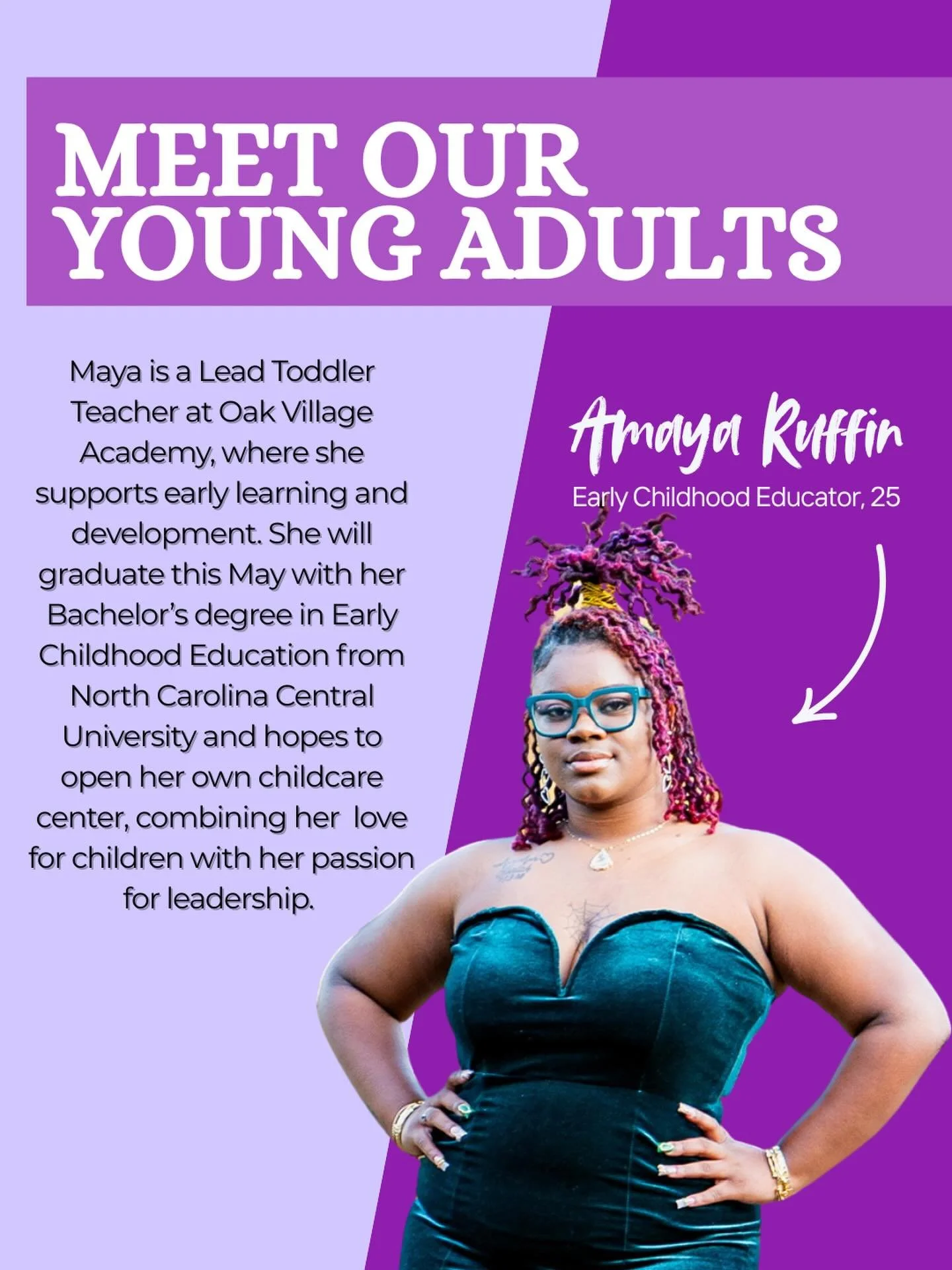 Introducing our first Young Adult Panelist, one who holds a very special title in my own life.

Amaya is not only my daughter turned lil friend, she is also a Lead Toddler Teacher at Oak Village Academy. This May, @yeathats.maya graduates with a Bach