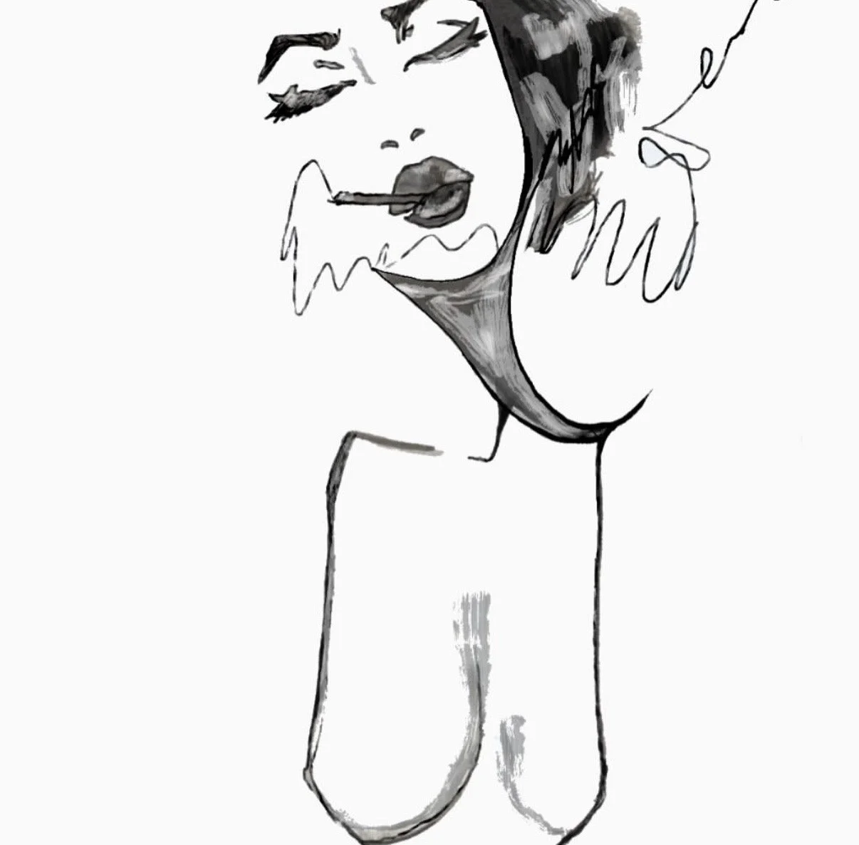 Cigarette Sketch Print