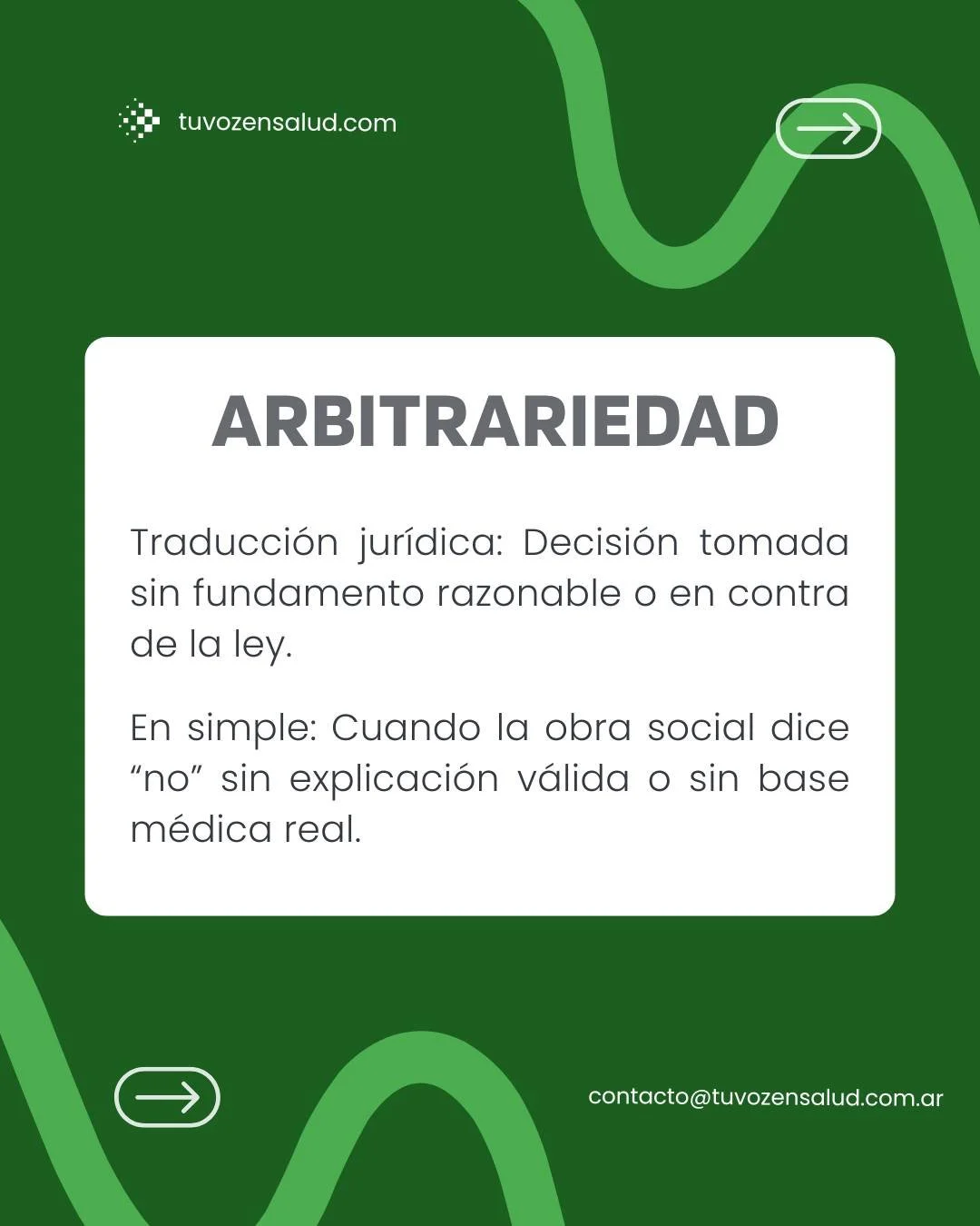 TRADUCCI&Oacute;N JUR&Iacute;DICA.

El derecho a la salud est&aacute; lleno de t&eacute;rminos t&eacute;cnicos que muchas veces confunden m&aacute;s de lo que aclaran.
Ac&aacute; los bajamos a lenguaje claro.

Informaci&oacute;n clara es poder.

Si q