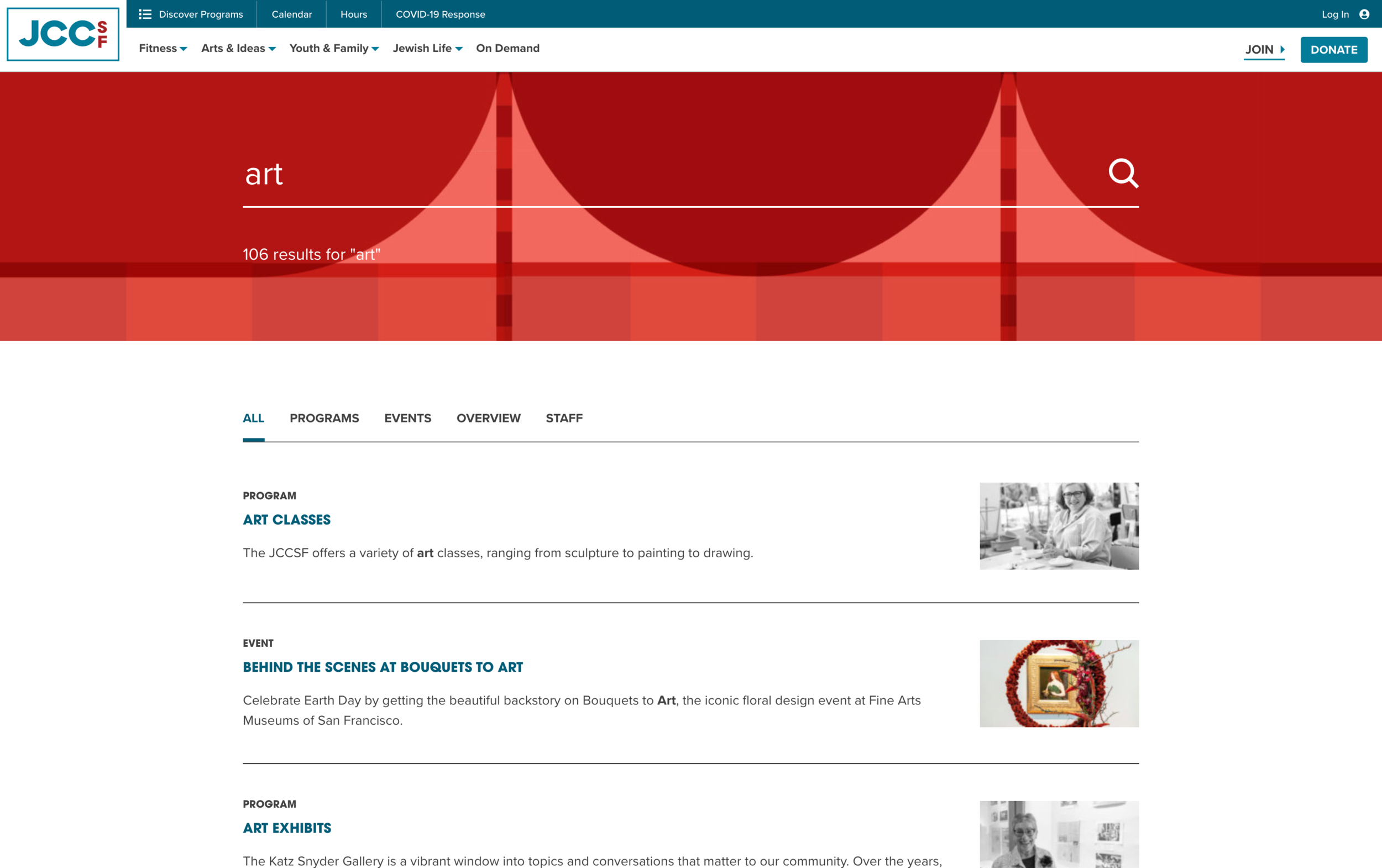 Sitewide Search > Results page