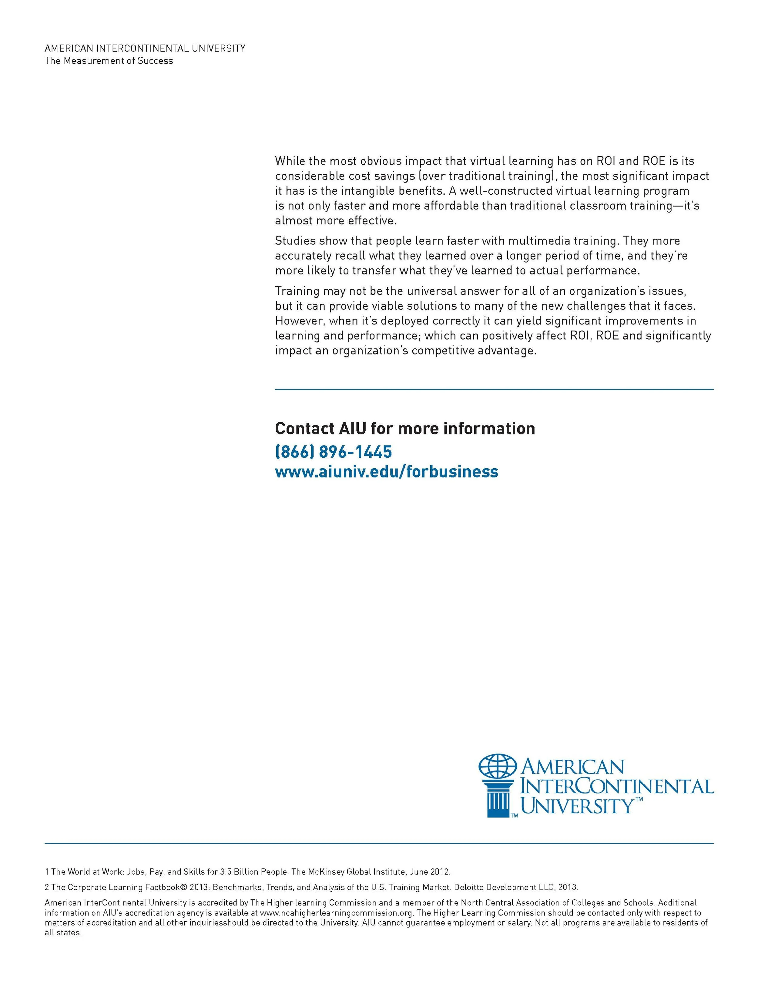 American Intercontinental University (AIU): The Measurement of Success