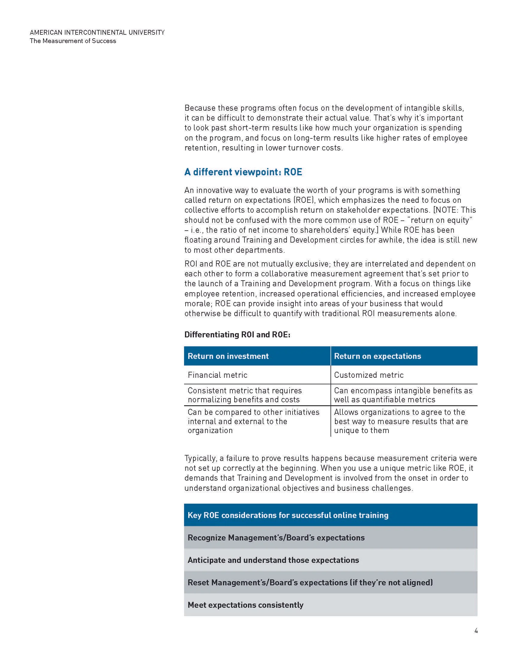 American Intercontinental University (AIU): The Measurement of Success