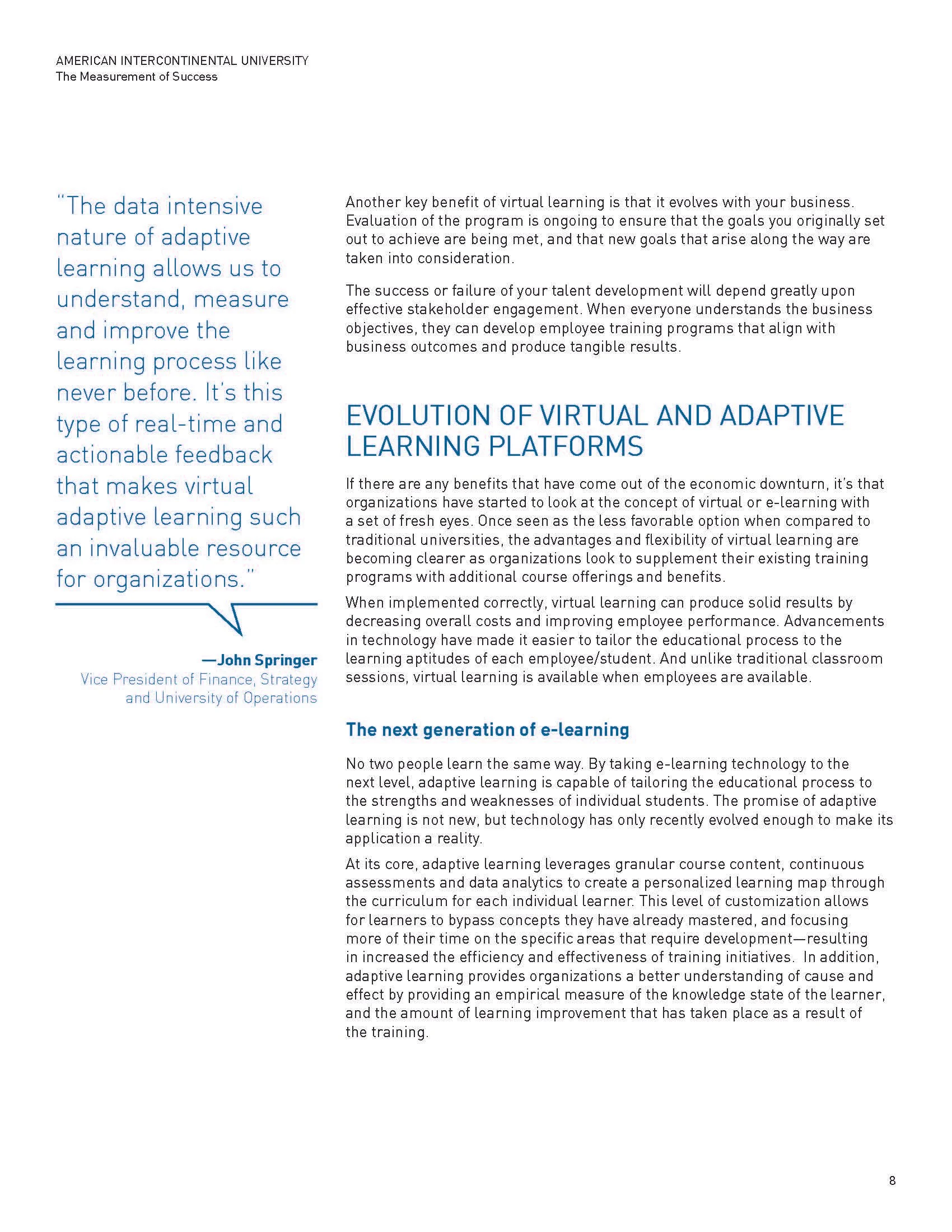 American Intercontinental University (AIU): The Measurement of Success