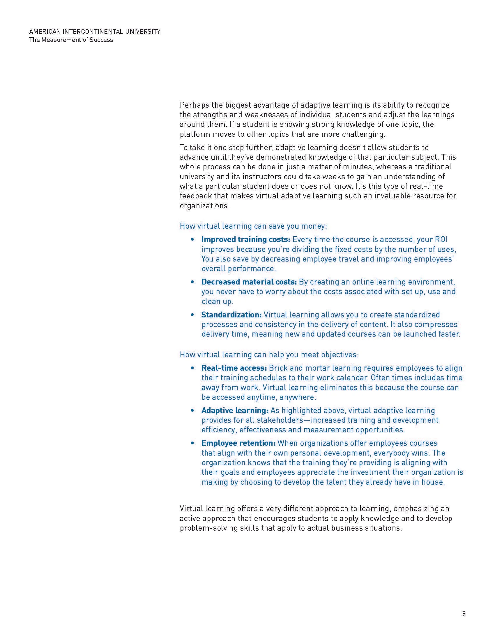 American Intercontinental University (AIU): The Measurement of Success