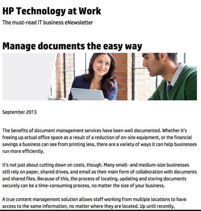 HP: Technology at Work (newsletter)