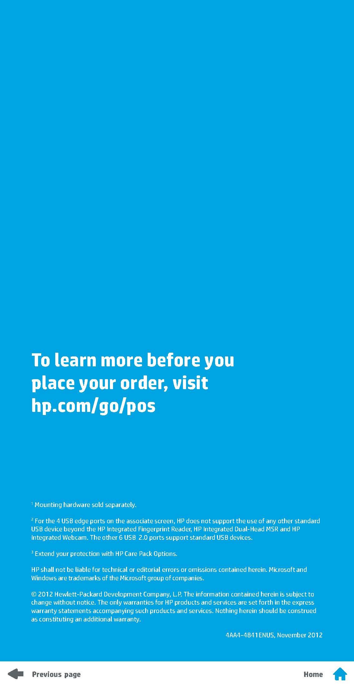 HP: Hospitality Brochure