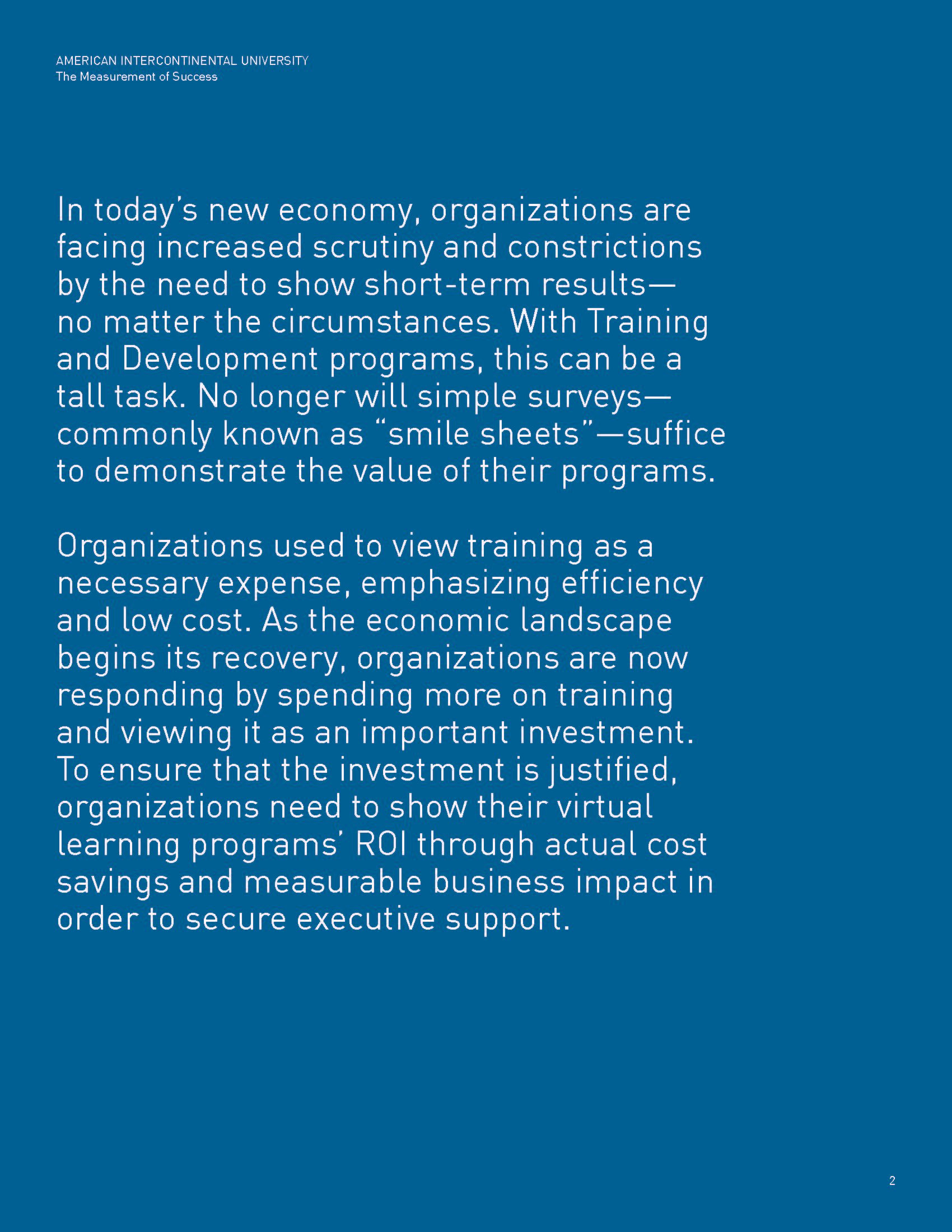 American Intercontinental University (AIU): The Measurement of Success